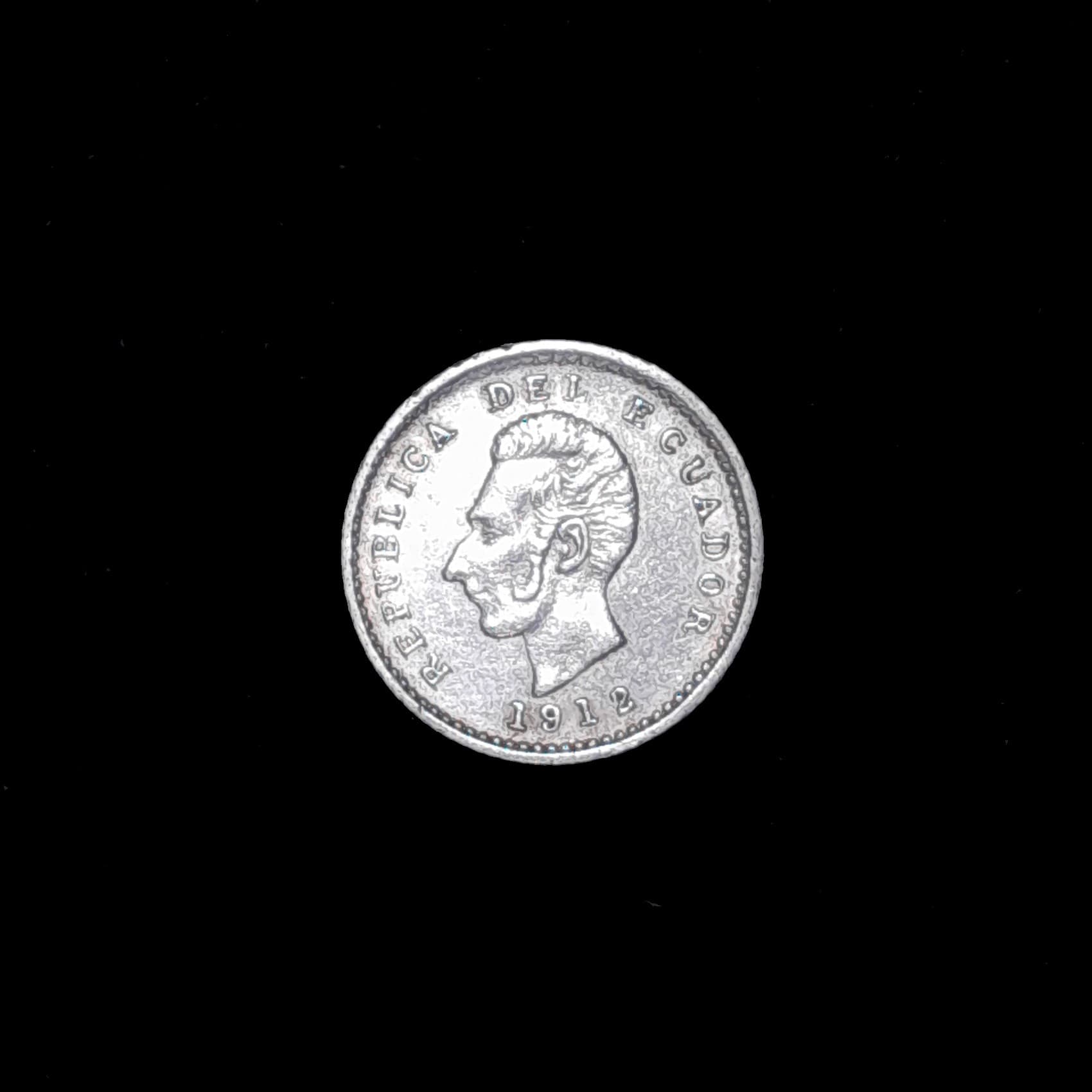 Ecuador 1/2 Décimo 1912 Exc Plata KM 55.1 Muy Escasa