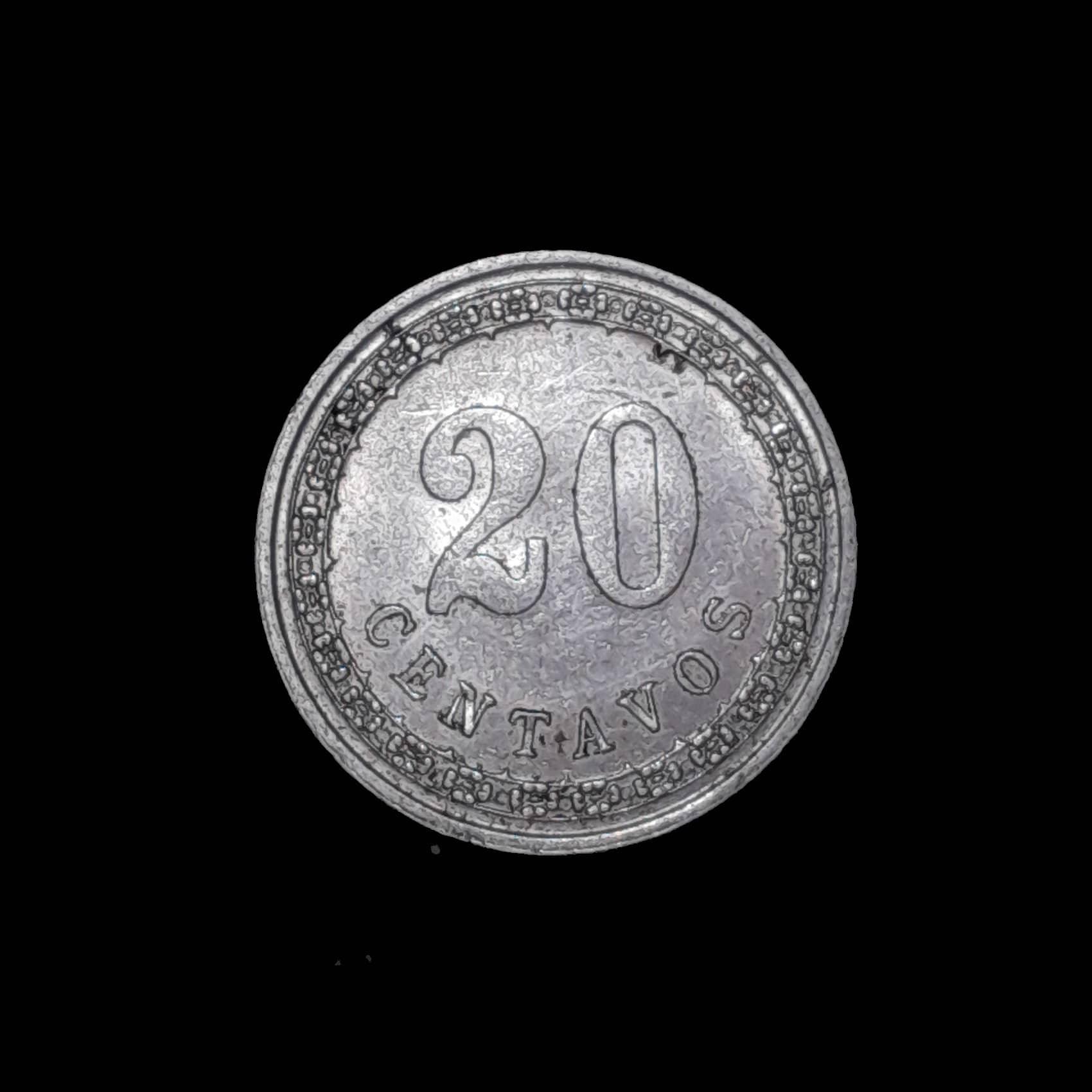 Paraguay 20 Centavos 1908 Excelente KM 11 Muy Escasa