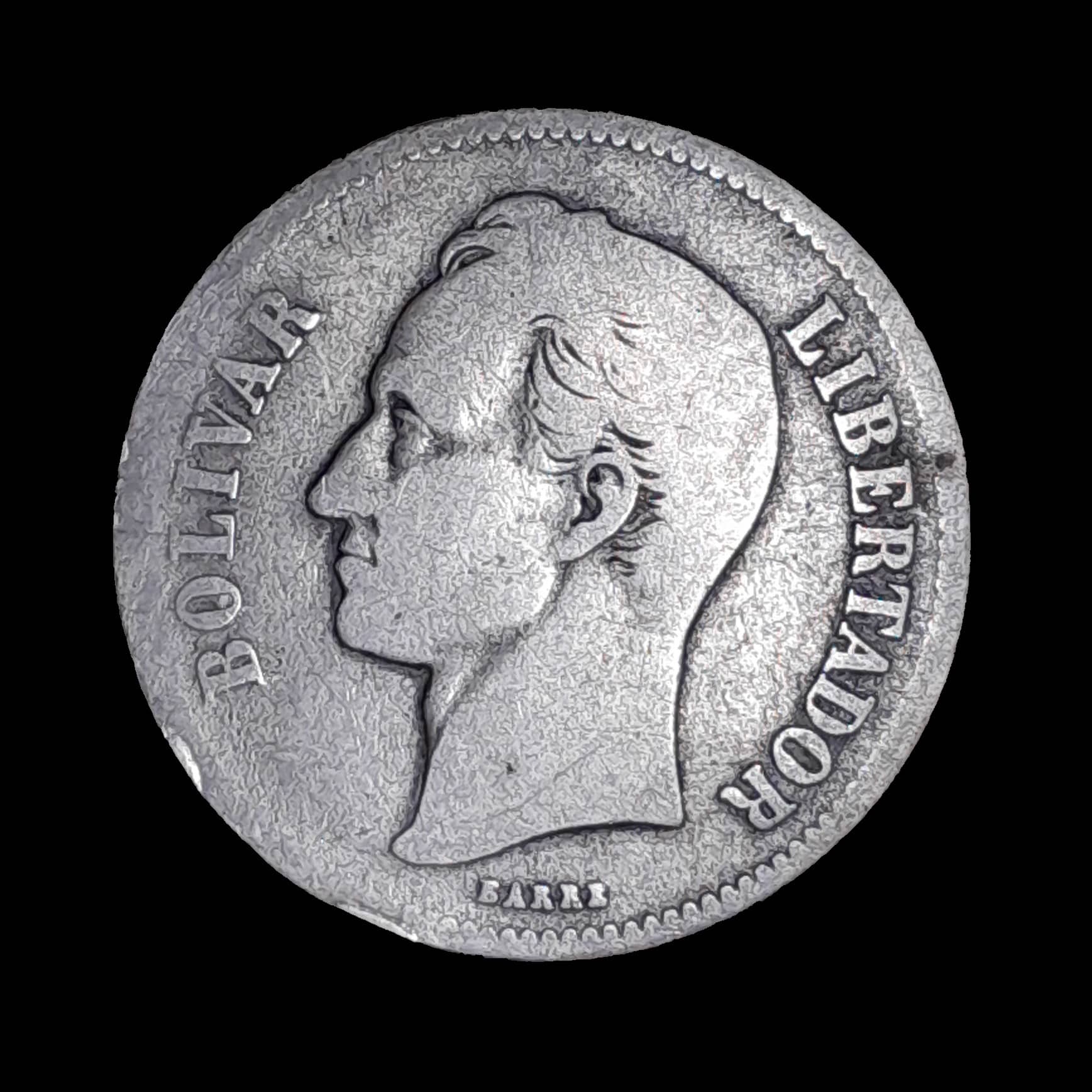 Venezuela 2 Bolívares 1926 Bueno Plata Y 23 Bolívar