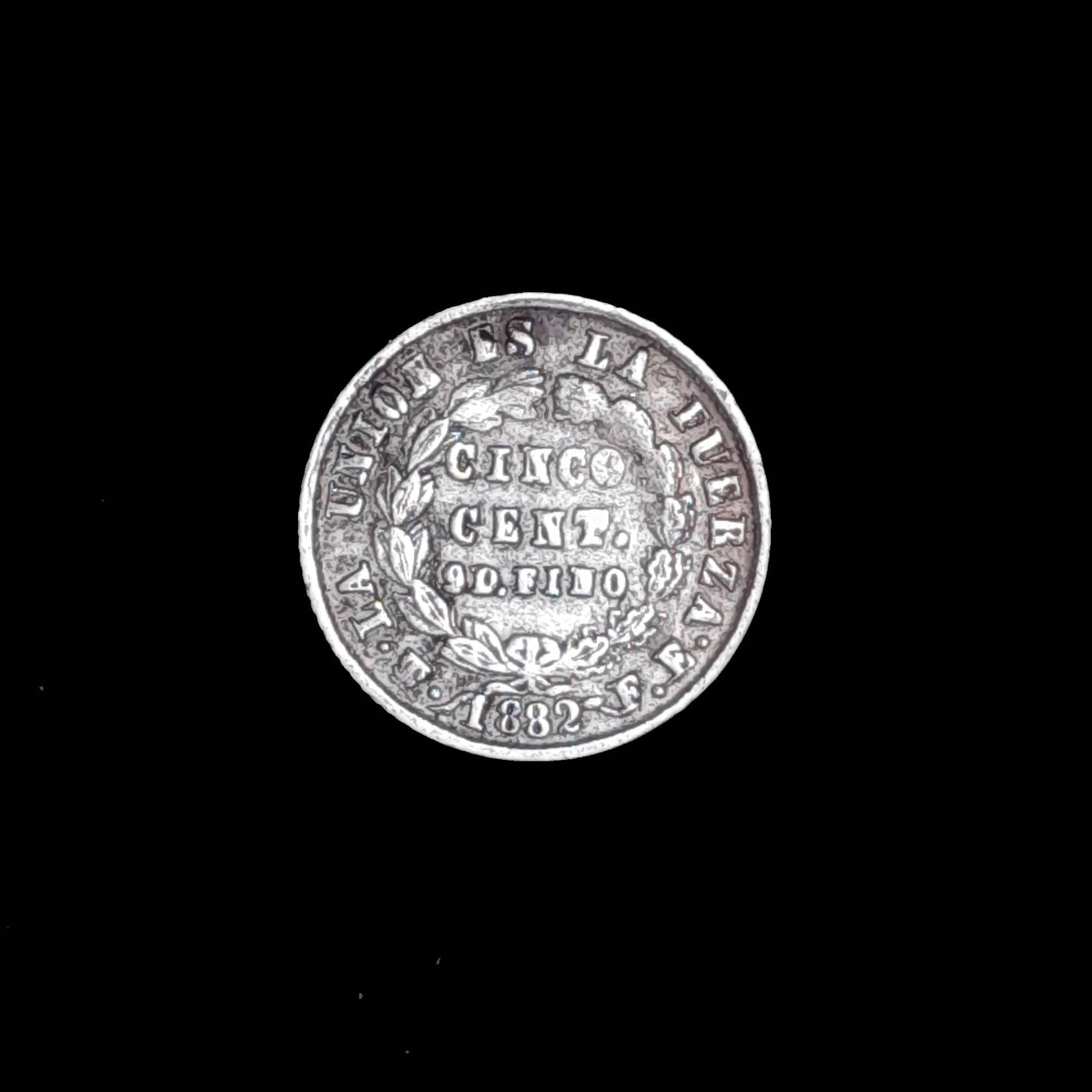 Bolivia 5 Centavos 1882 Excelente Plata KM 157.1