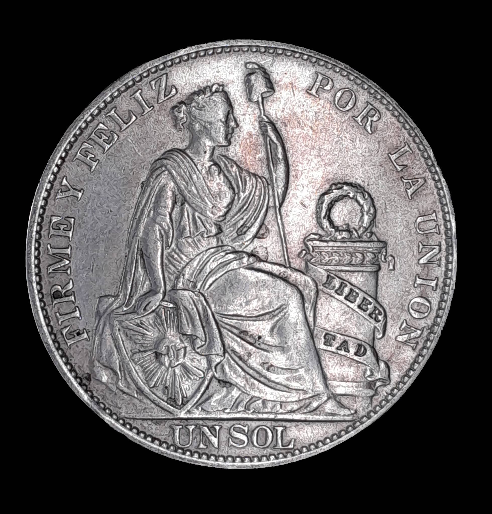 Perú 1 Sol 1916 FG Excelente Plata KM 196.27