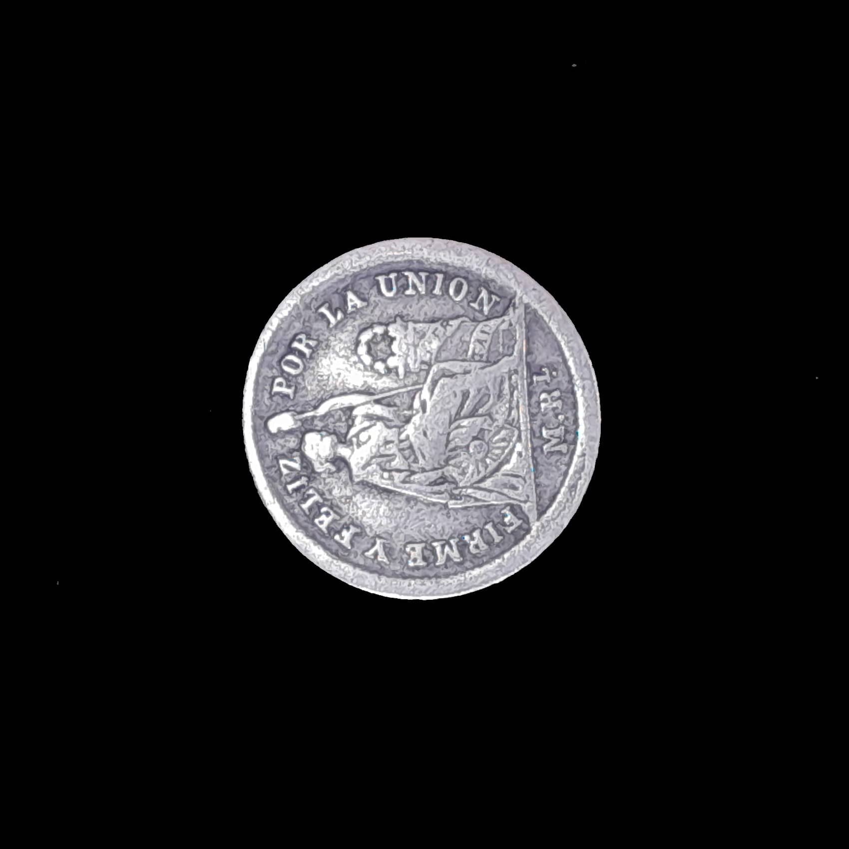 Perú 1/2 Real 1860 Muy Bueno Plata KM 180 Reverso cruz