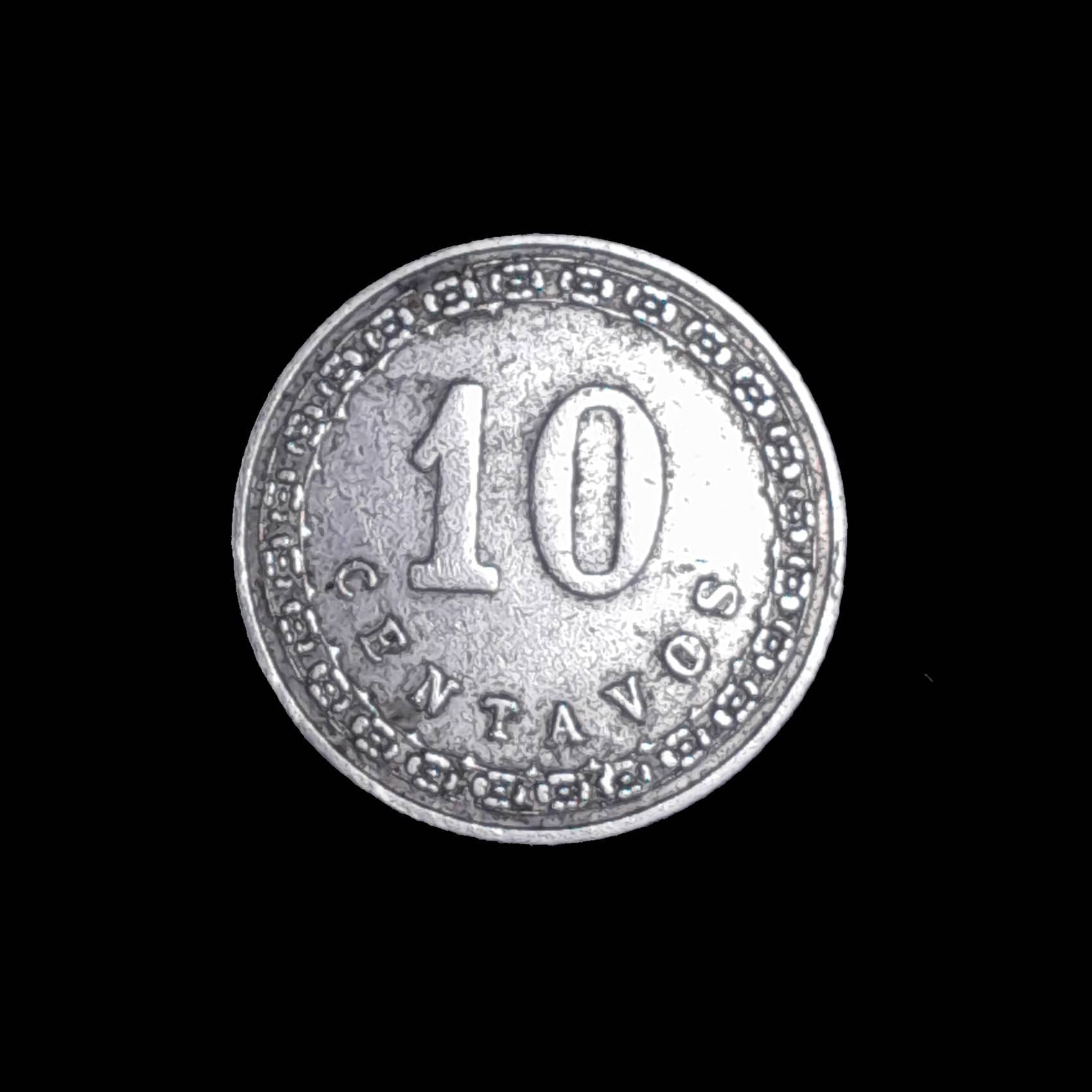 Paraguay 10 Centavos 1908 Muy Bueno KM 10 Escasa