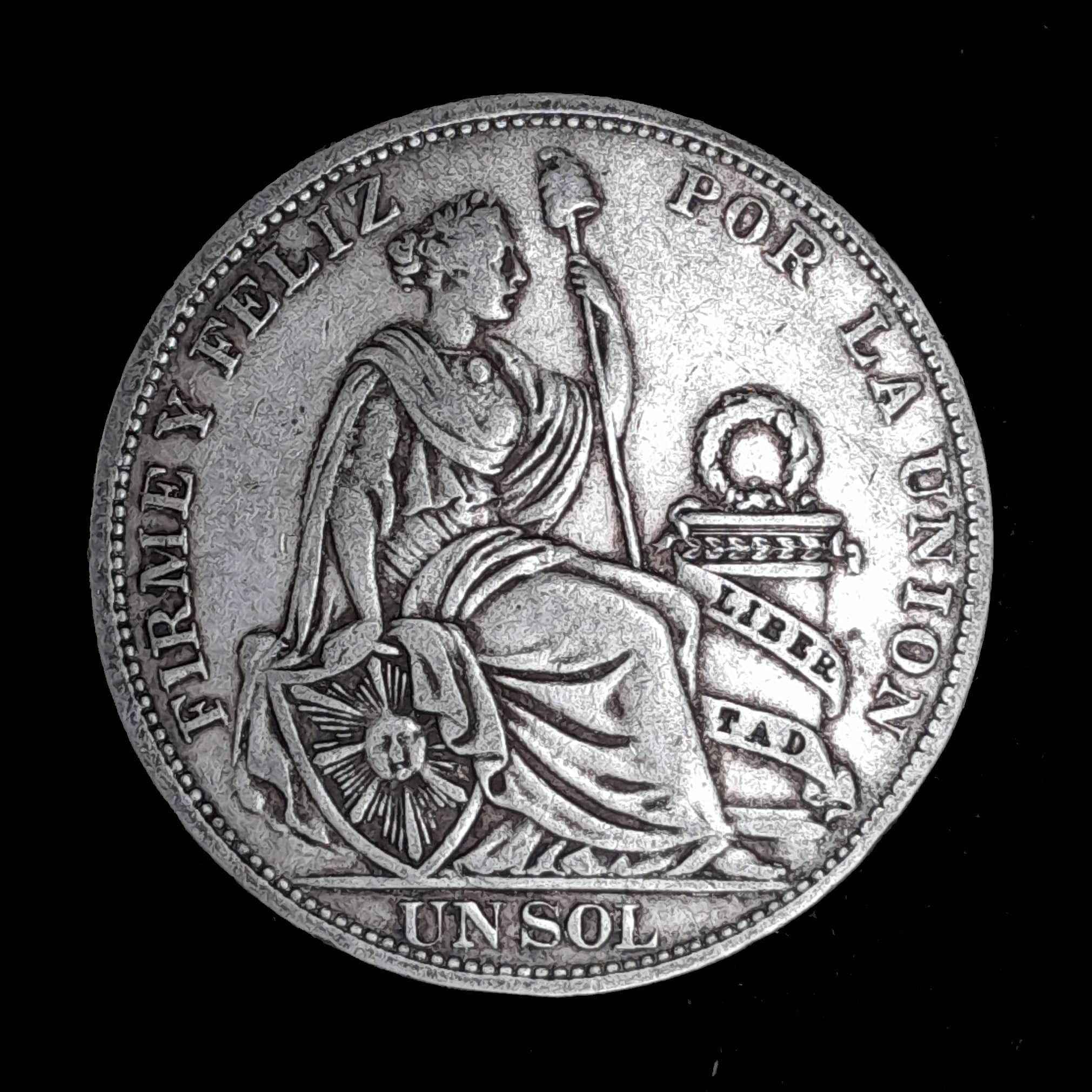 Perú 1 Sol 1895 TF Muy Bueno Plata KM 196