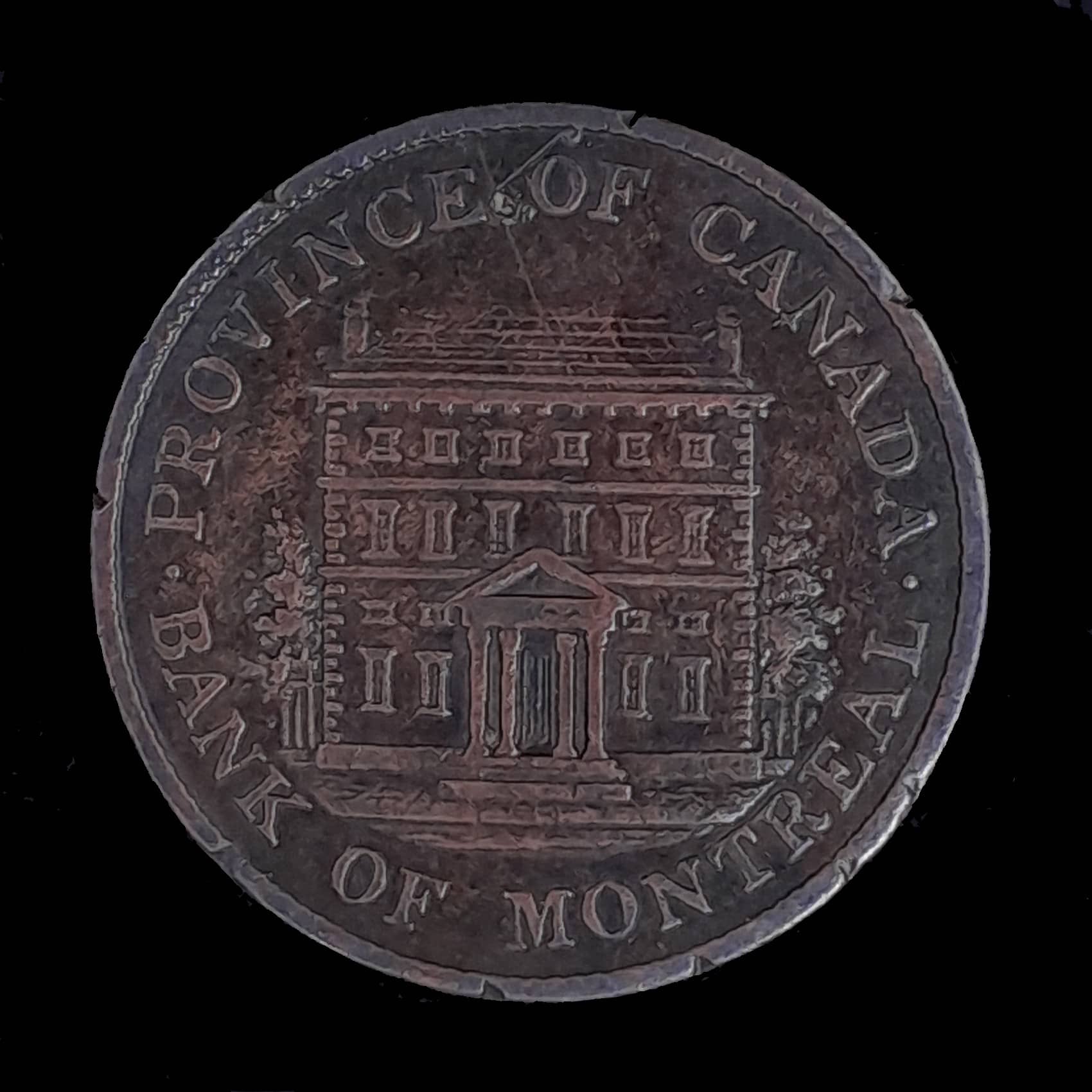 Canadá Token 1/2 Penny 1844 Exc KM Tn 18