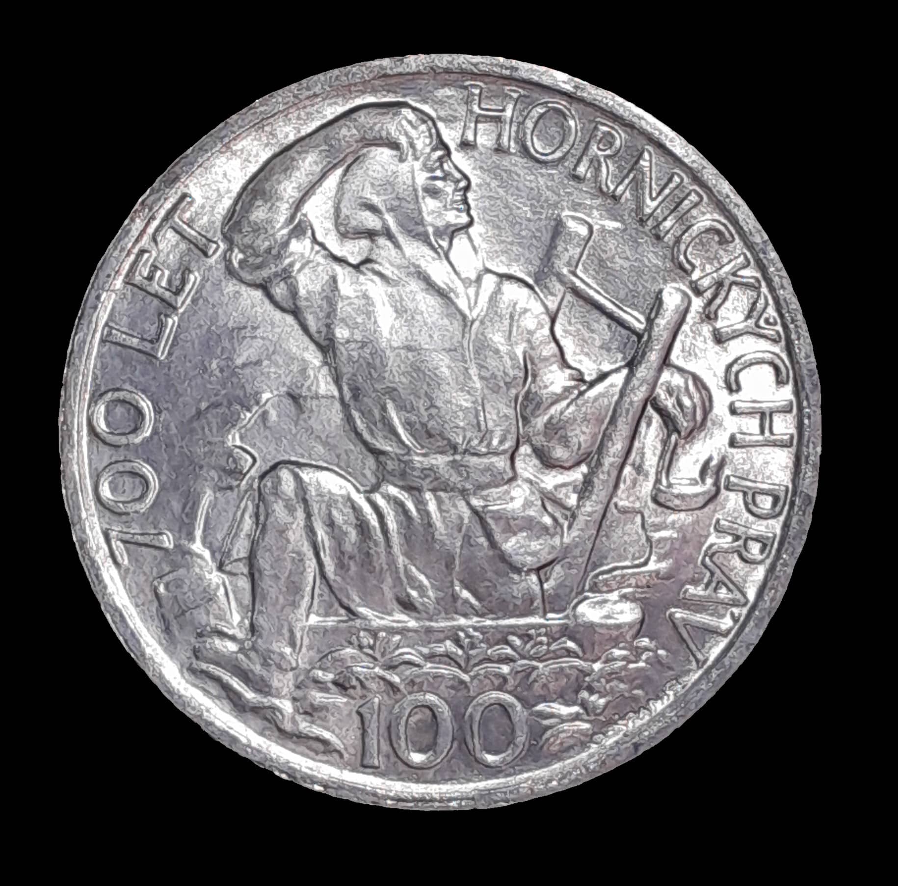 Checoslovaquia 100 Coronas 1949 SC Plata KM 29 Minería
