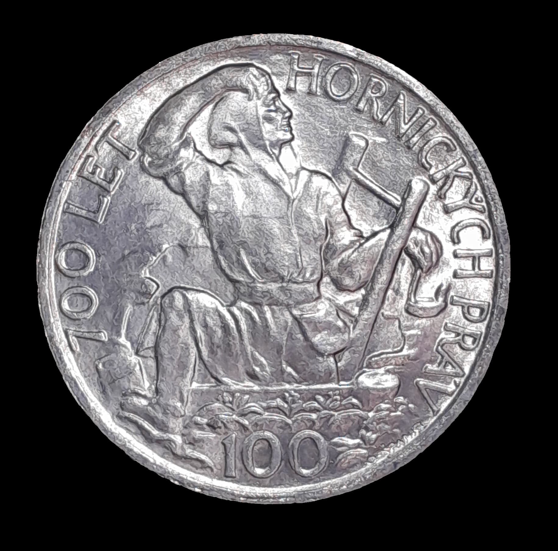 Checoslovaquia 100 Coronas 1949 SC Plata KM 29 Minería