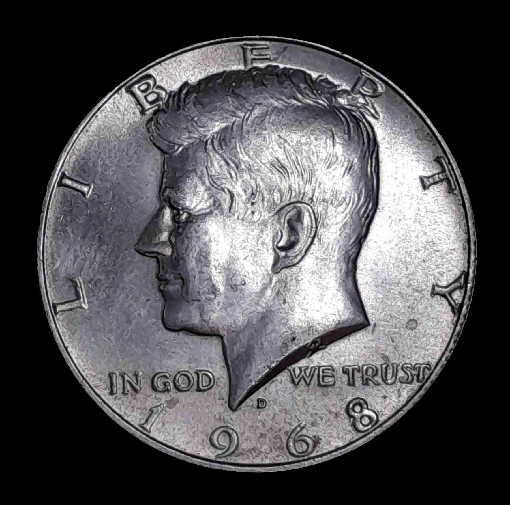 Estados Unidos 1/2 Dólar 1968 D Exc Plata KM 202a Kennedy