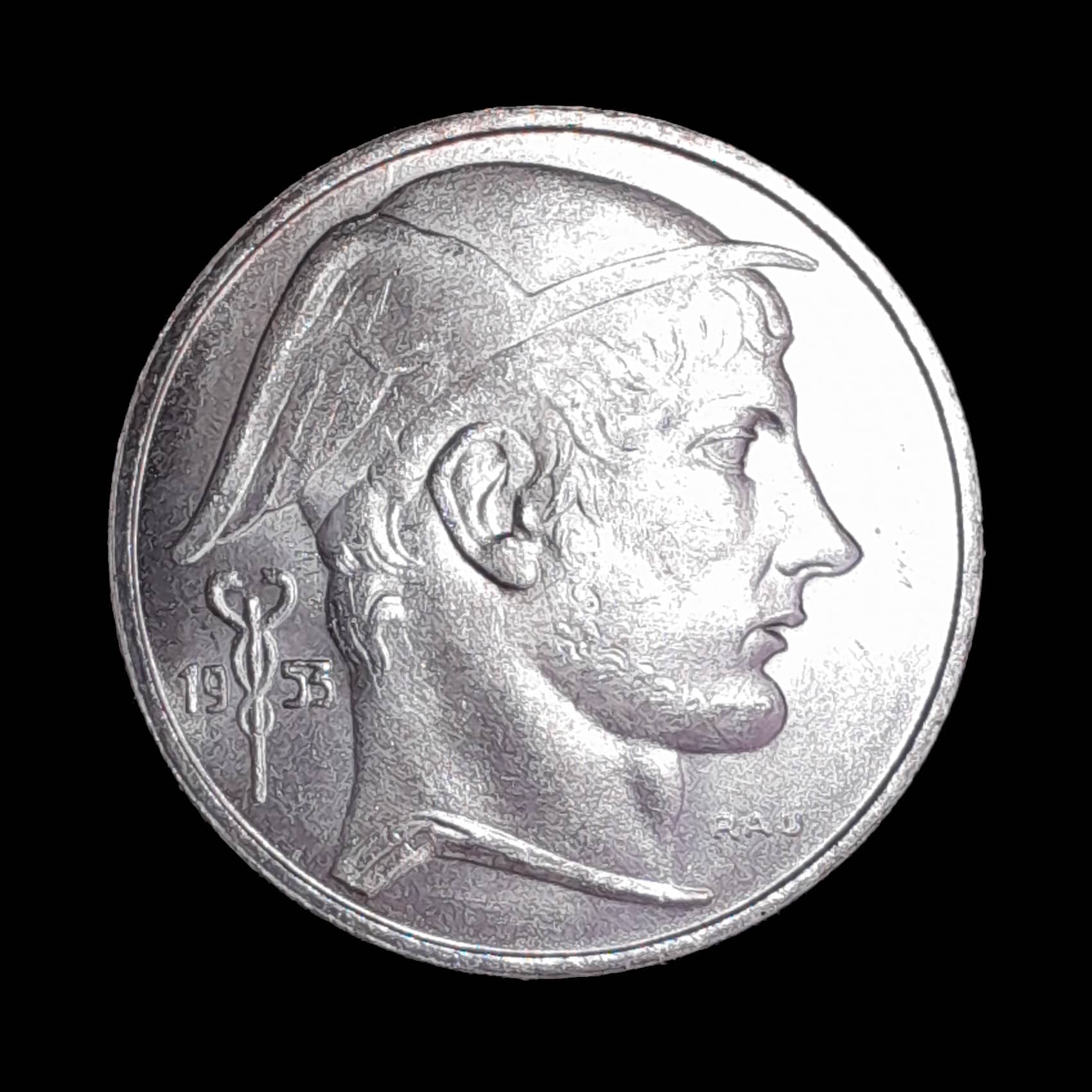 Bélgica 20 Francos 1953 SC Plata KM 141 Texto flamenco