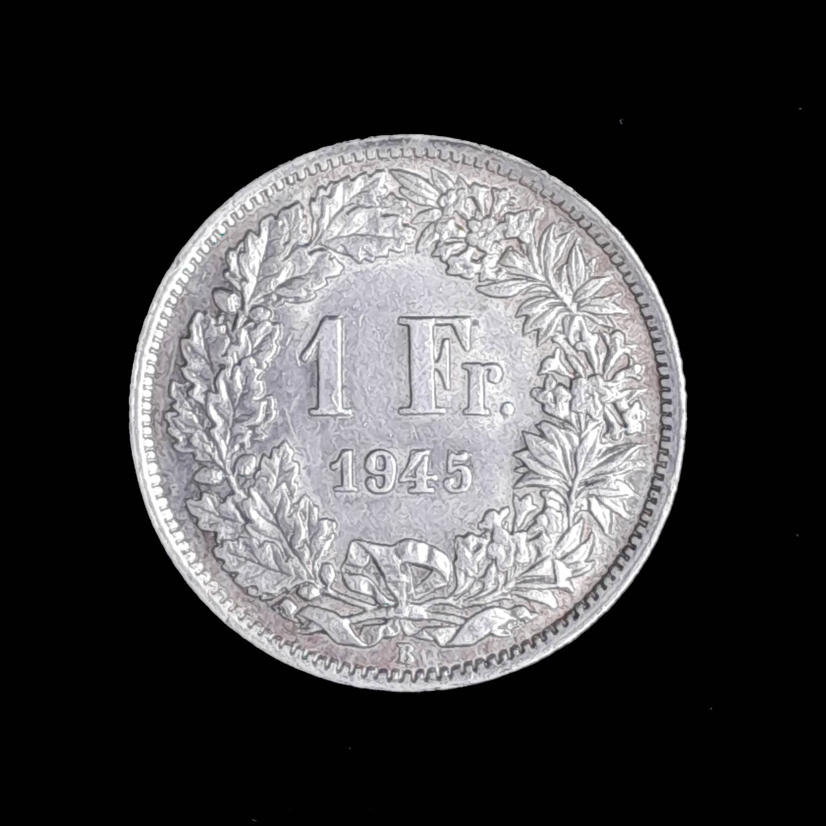 Suiza 1 Franco 1945 Plata Excelente KM 24