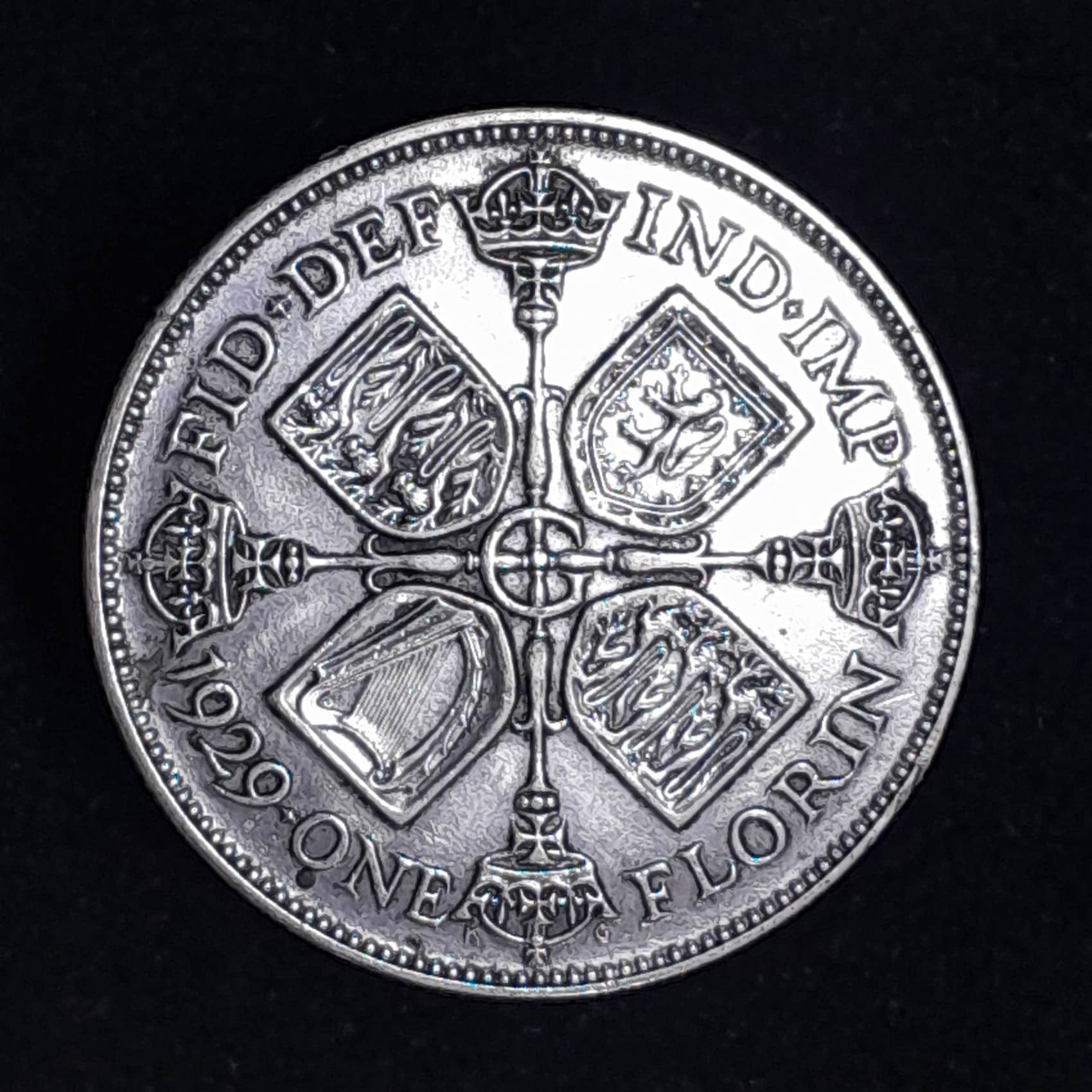 Gran Bretaña 1 Florín 1929 Exc Plata KM 834