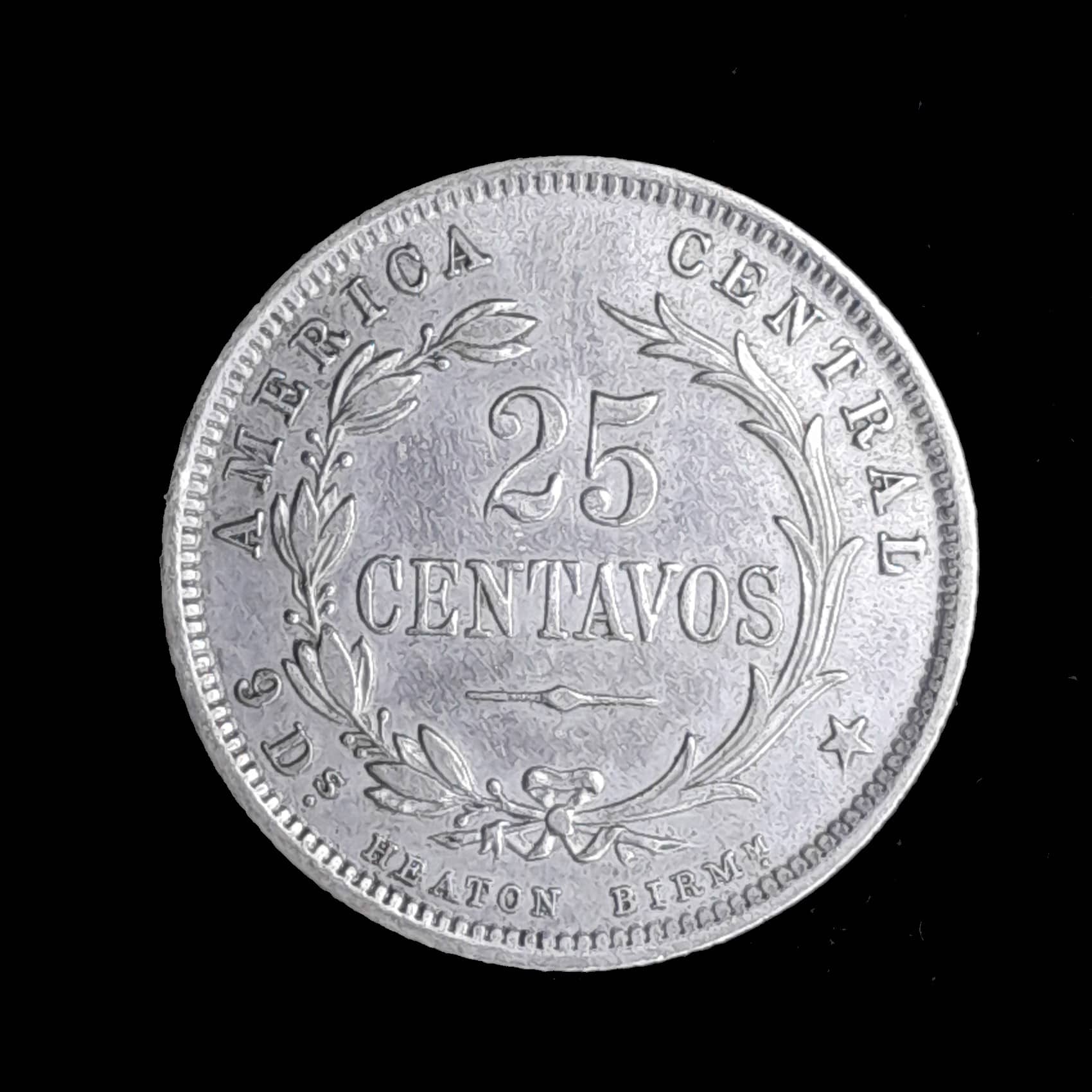 Costa Rica 25 Centavos 1893 Excelente KM 130 Plata