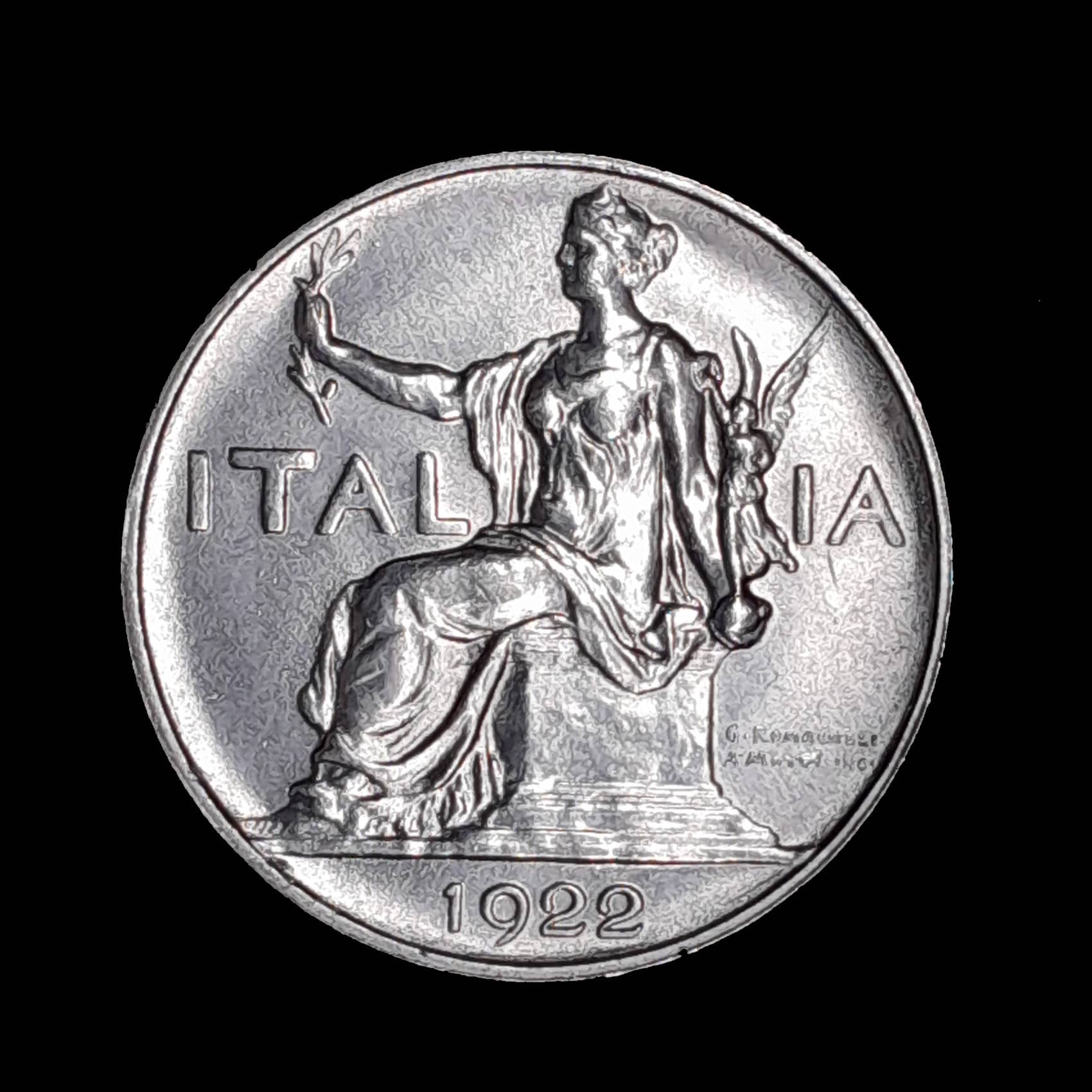 Italia 1 Lira 1922 Sin Circular KM 62