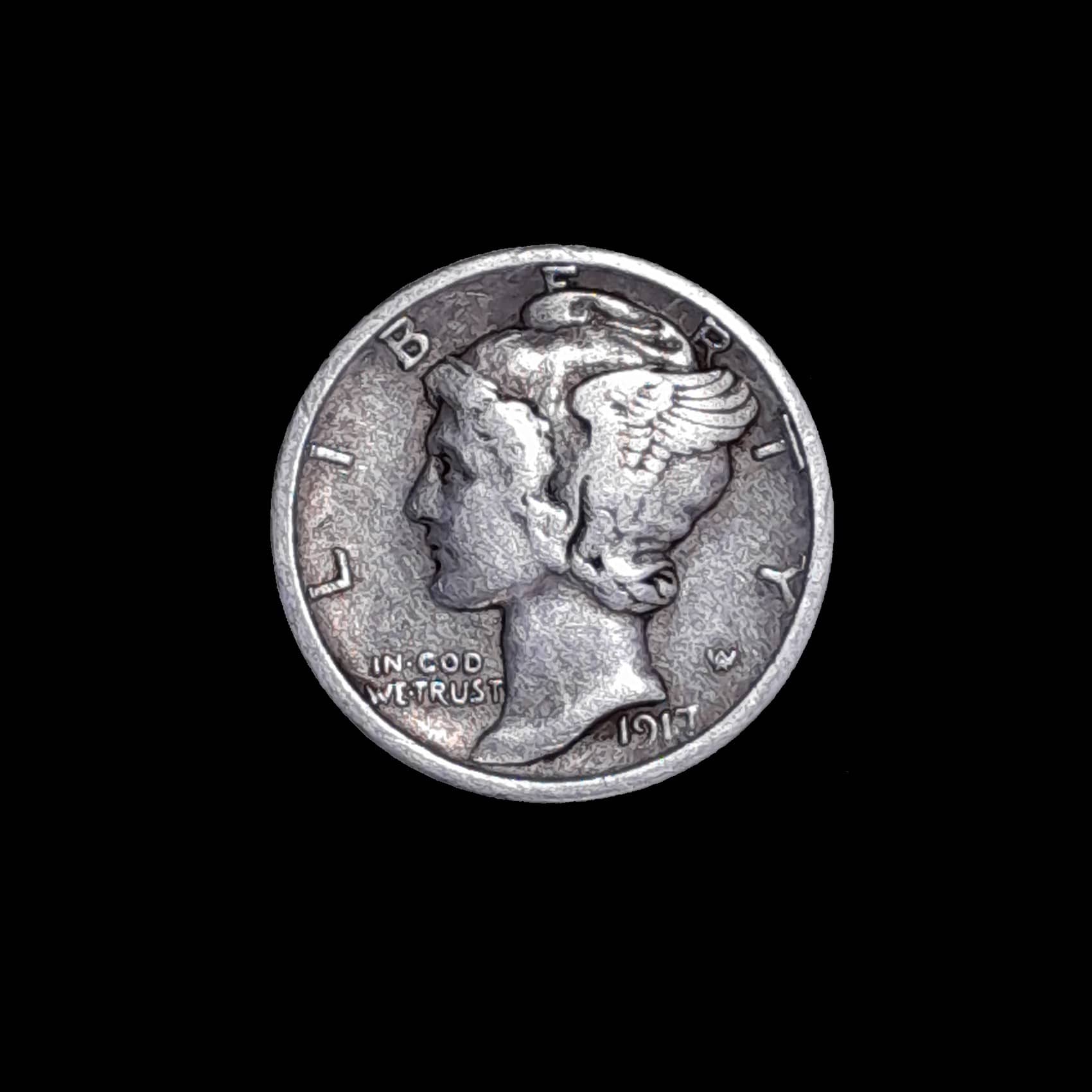 Estados Unidos 10 Cents 1917 S MB Plata KM 140