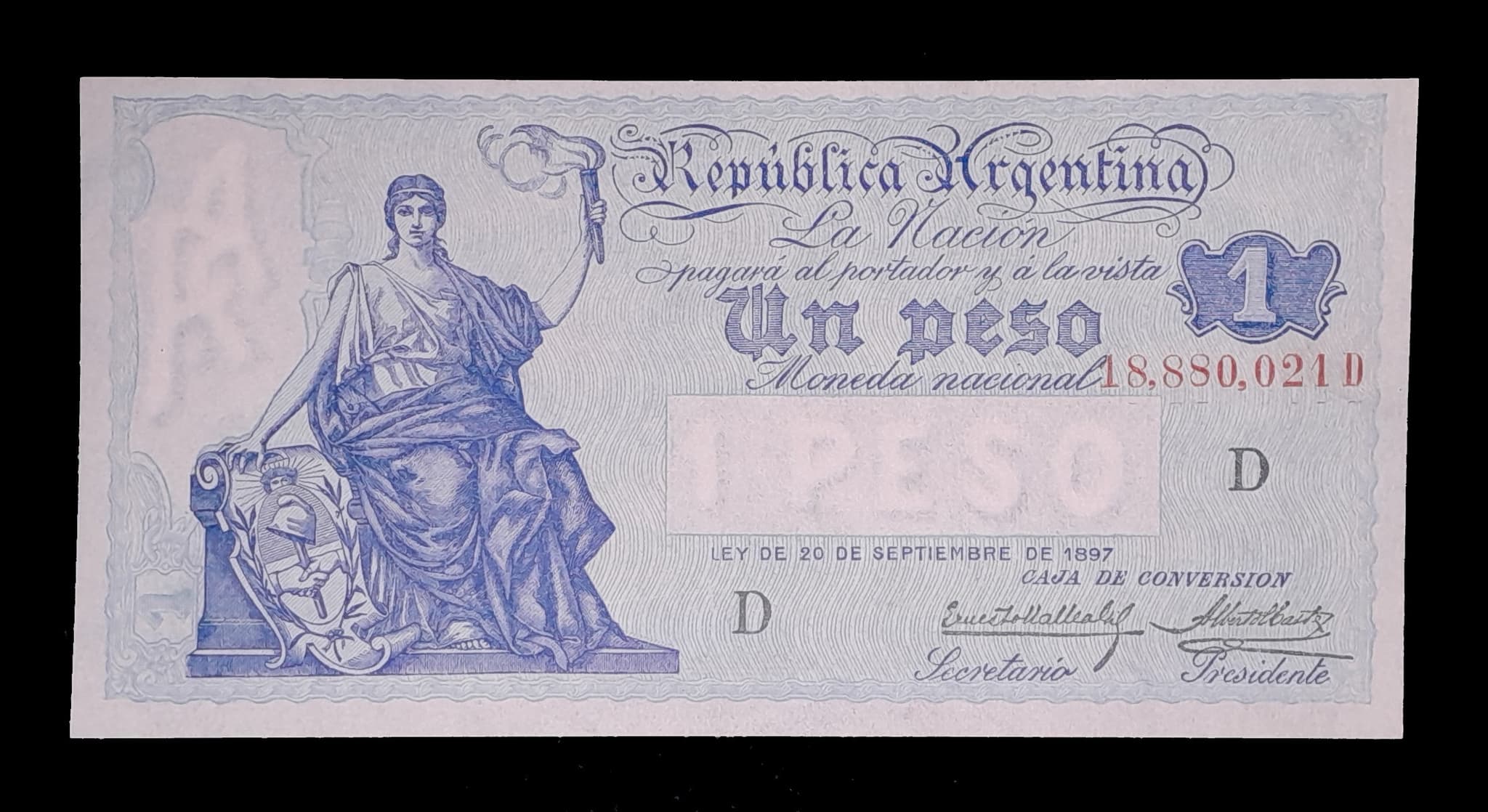 Argentina 1 Peso Caja de Conv. 1926 Serie D SC Col. 354a