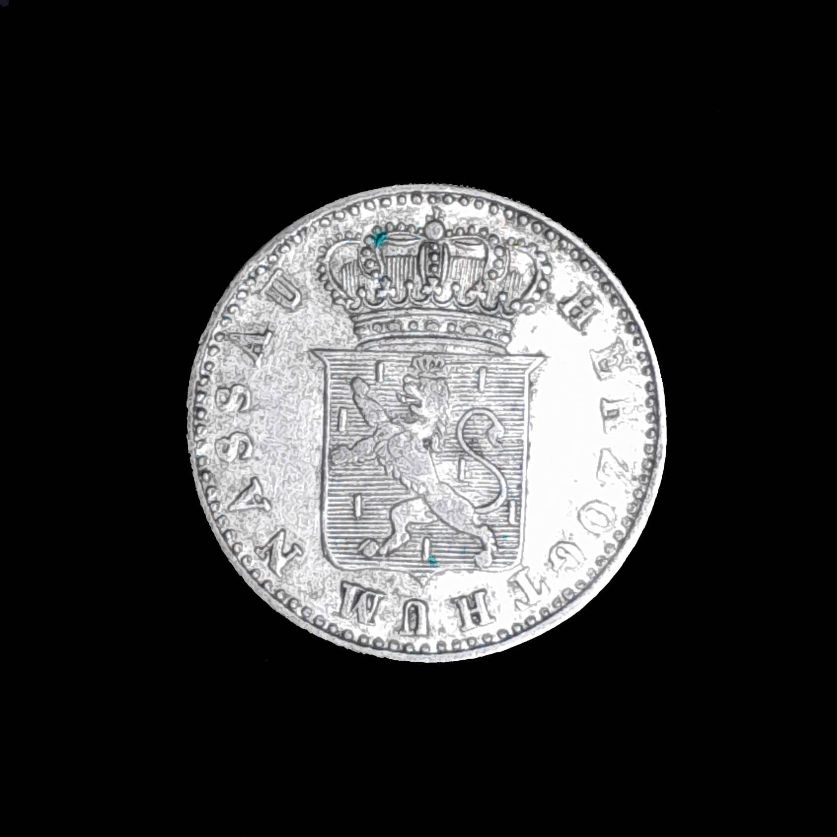 Alemania Nassau 6 Kreuzer 1839 Exc Plata KM 58 Muy Escasa