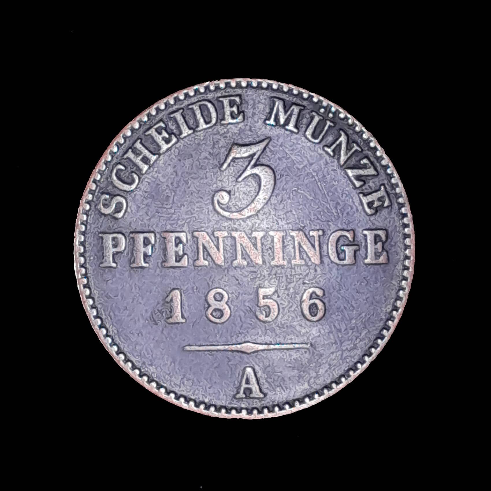 Alemania Prusia 3 Pfennig 1856 A MB KM 453