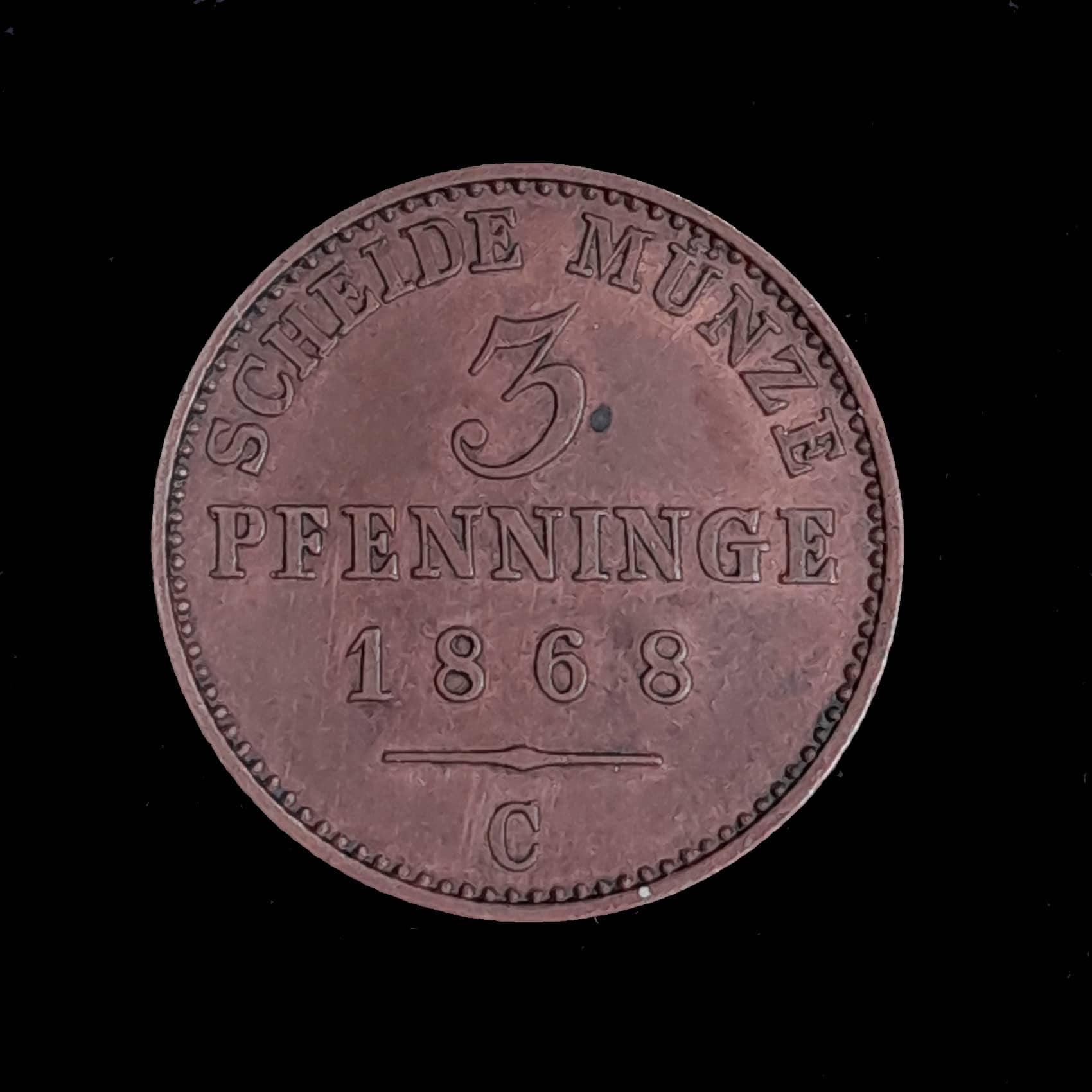Alemania Prusia 3 Pfenninge 1868 C Excelente KM 482