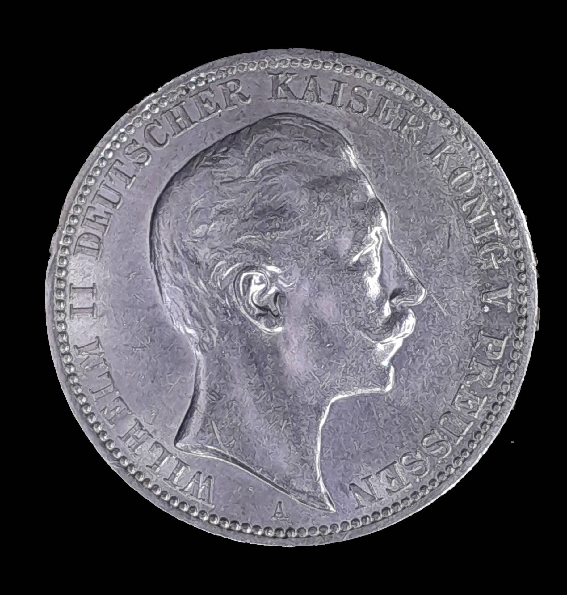 Alemania Prusia 2 Marcos 1909 A Excelente Plata KM 527