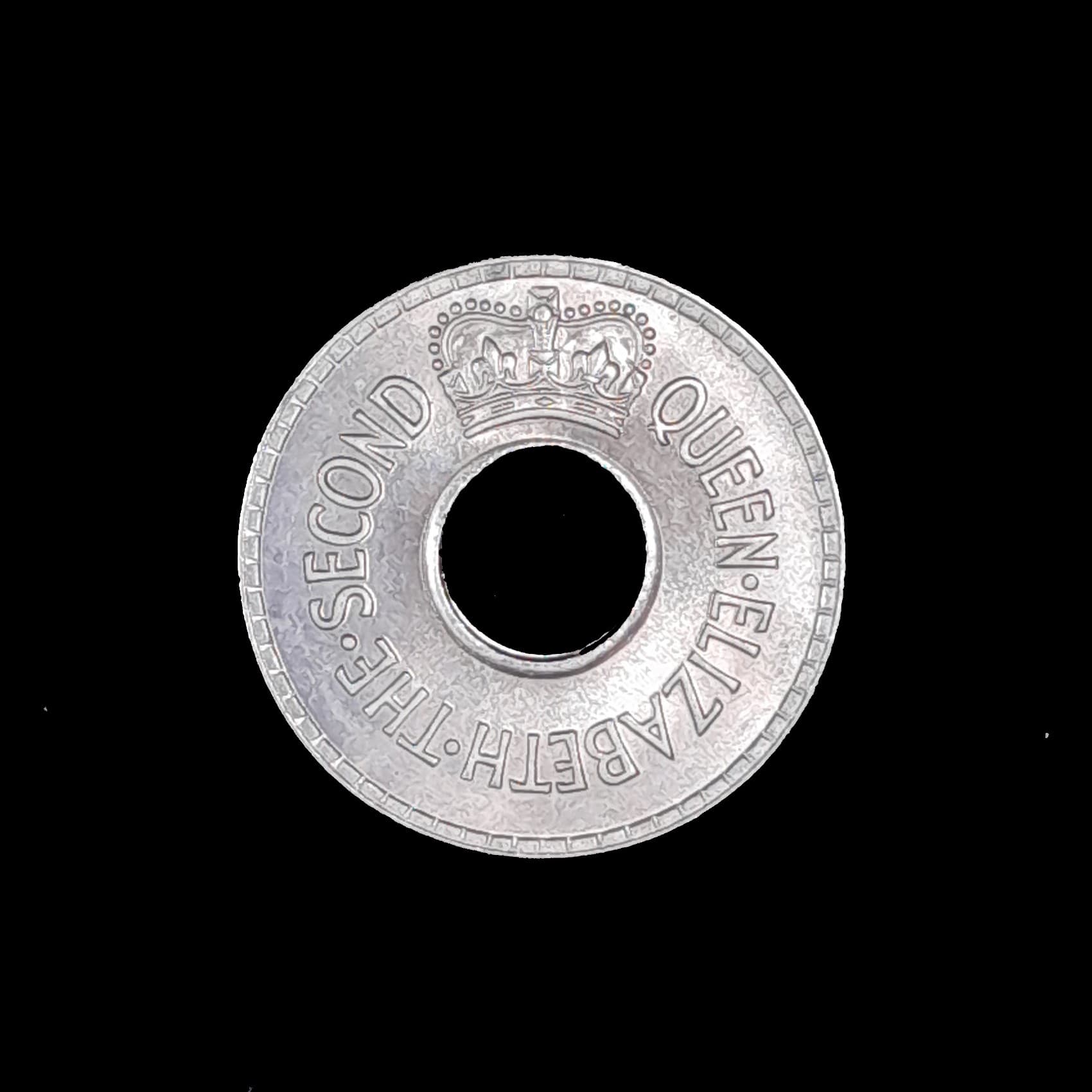 Fiji 1/2 Penny 1954 Sin Circular KM 20 Elizabeth II Año Únic