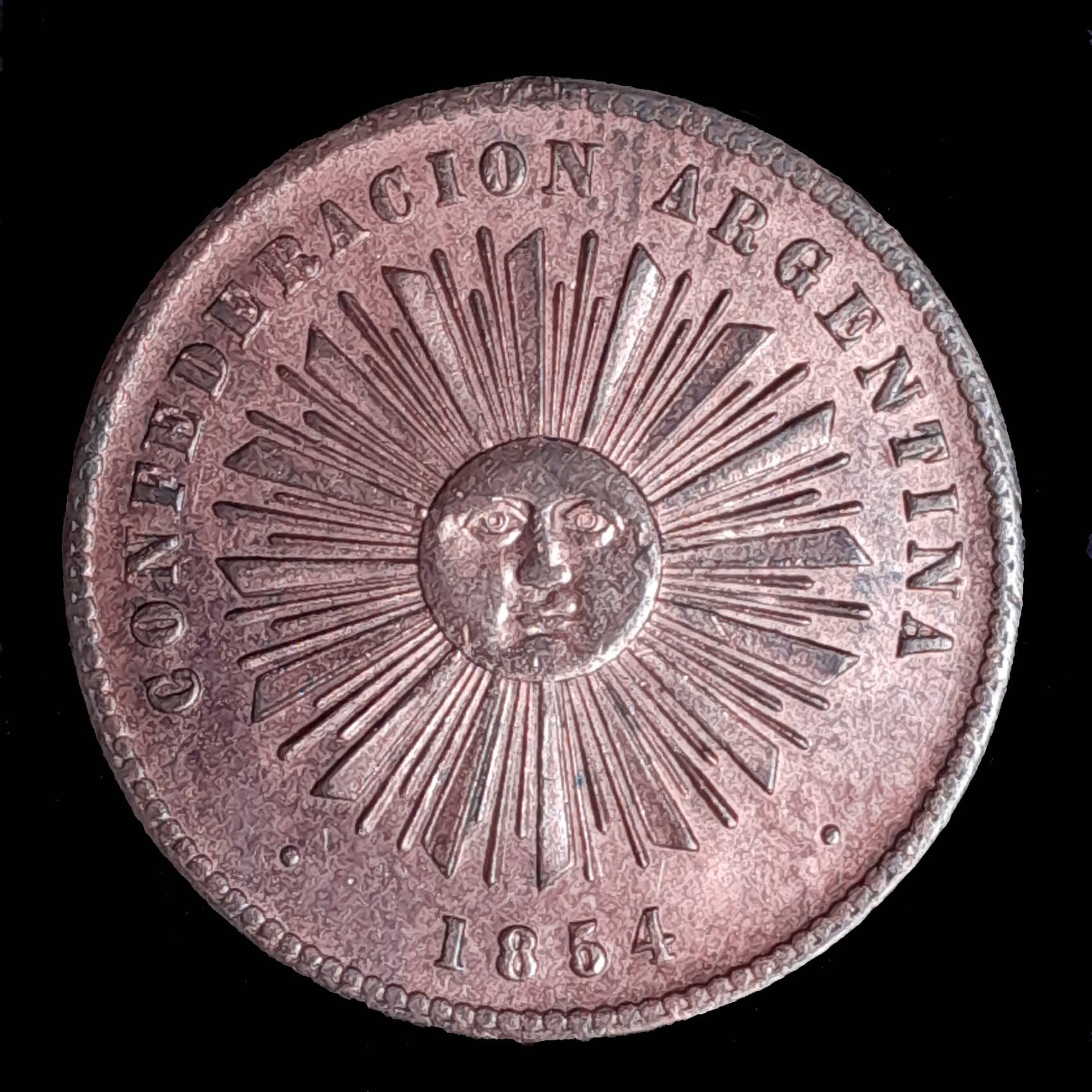 Confederación 2 Centavos 1854 Sin Circular CJ 2.1.5 A5