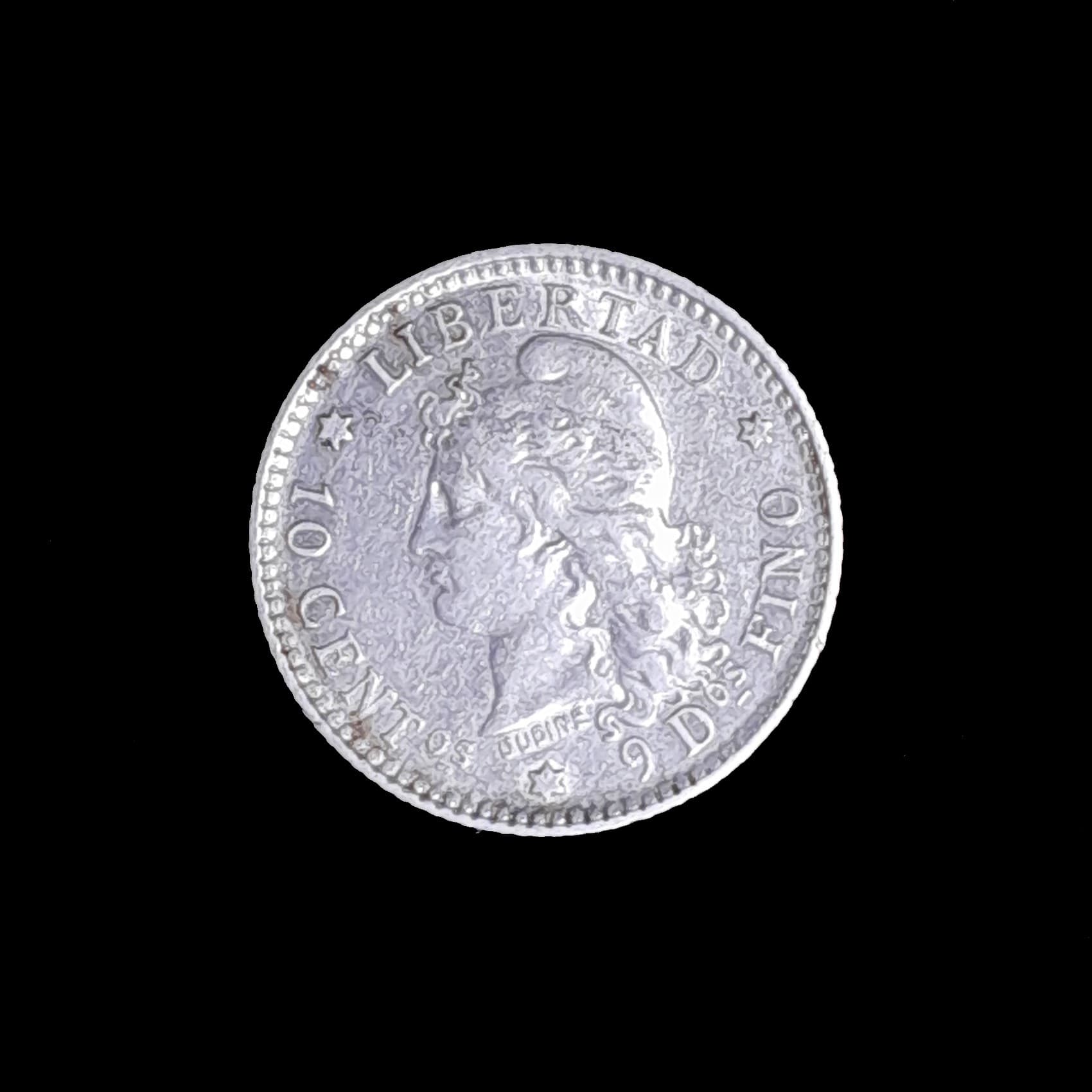 Argentina 10 Centavos 1882 Excelente Plata CJ 22.4