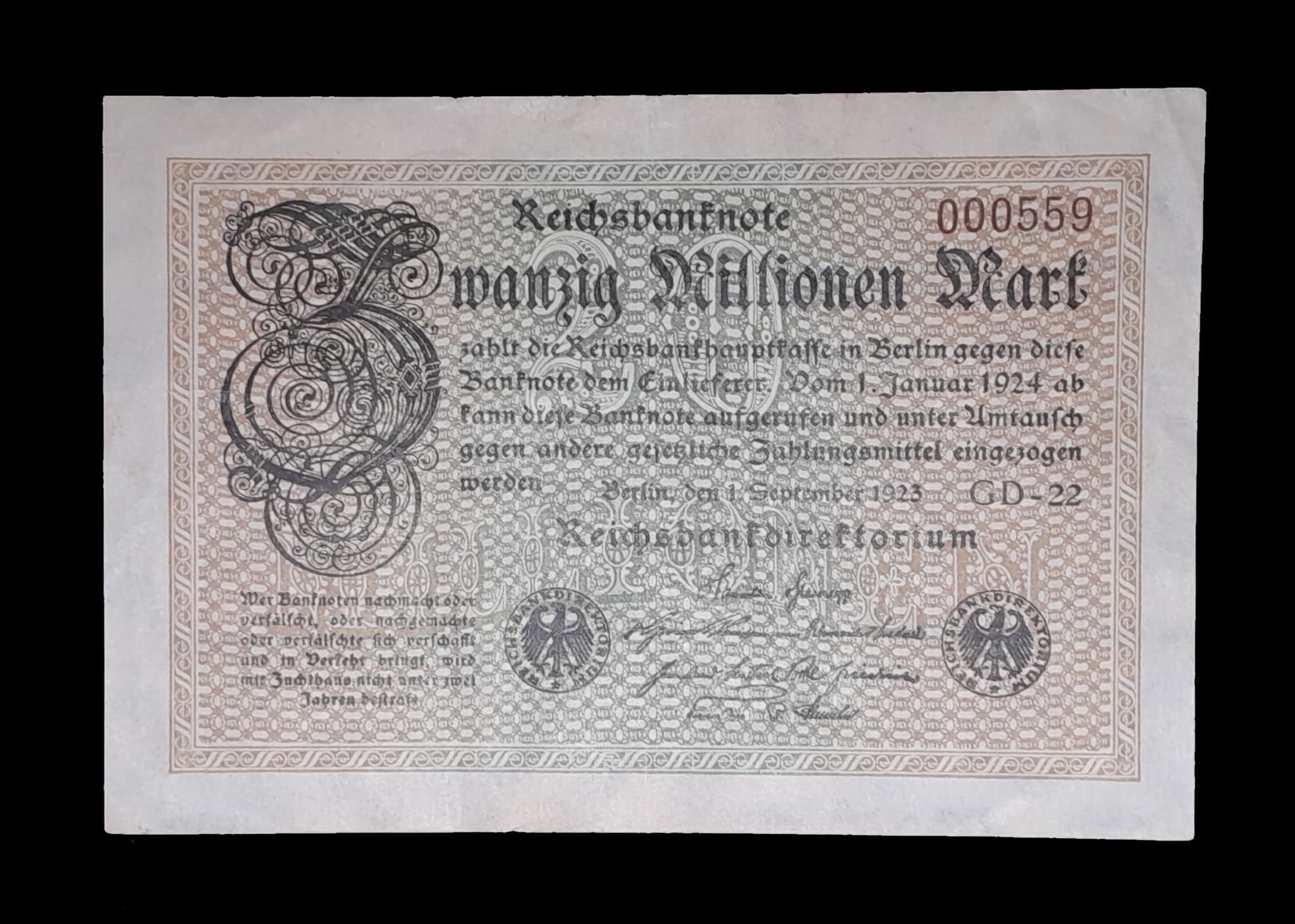 Alemania 20000000 Marcos 1923 MB Pick 108