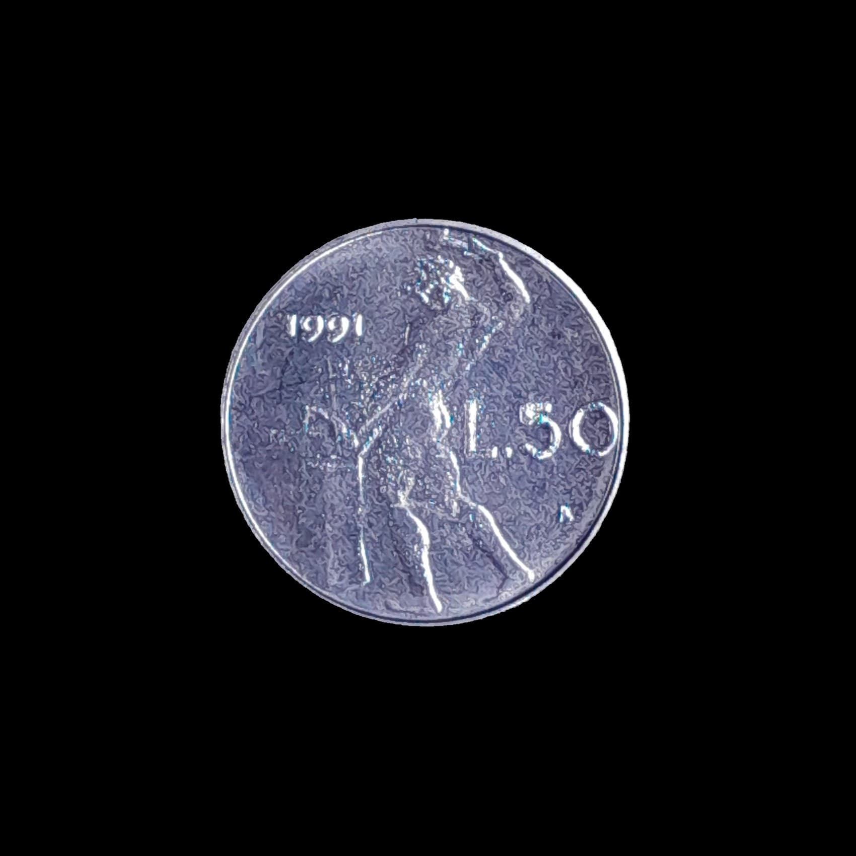 Italia 50 Liras 1991 Sin Circular KM 95.2 Vulcano