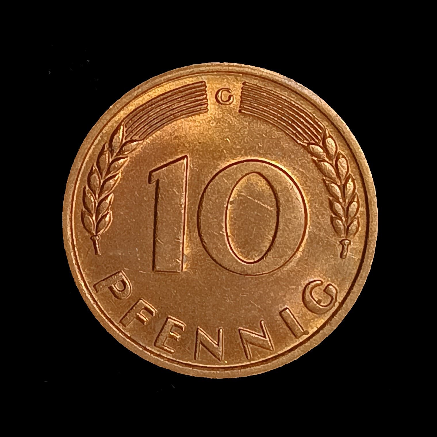 Alemania 10 Pfennig 1949 G Sin Circular KM 103