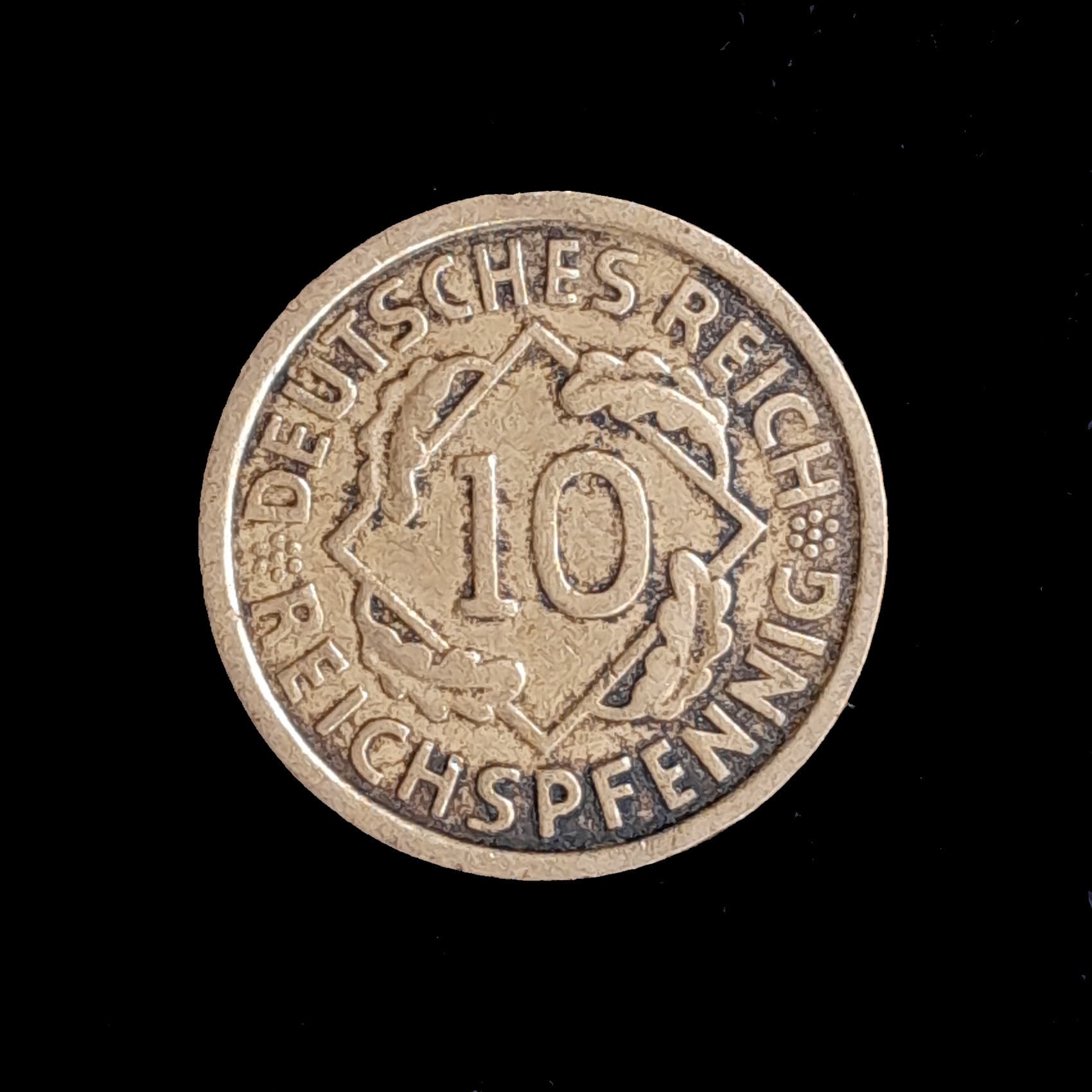 Alemania Weimar 10 Reichspfennig 1925 G Muy Bueno KM 40