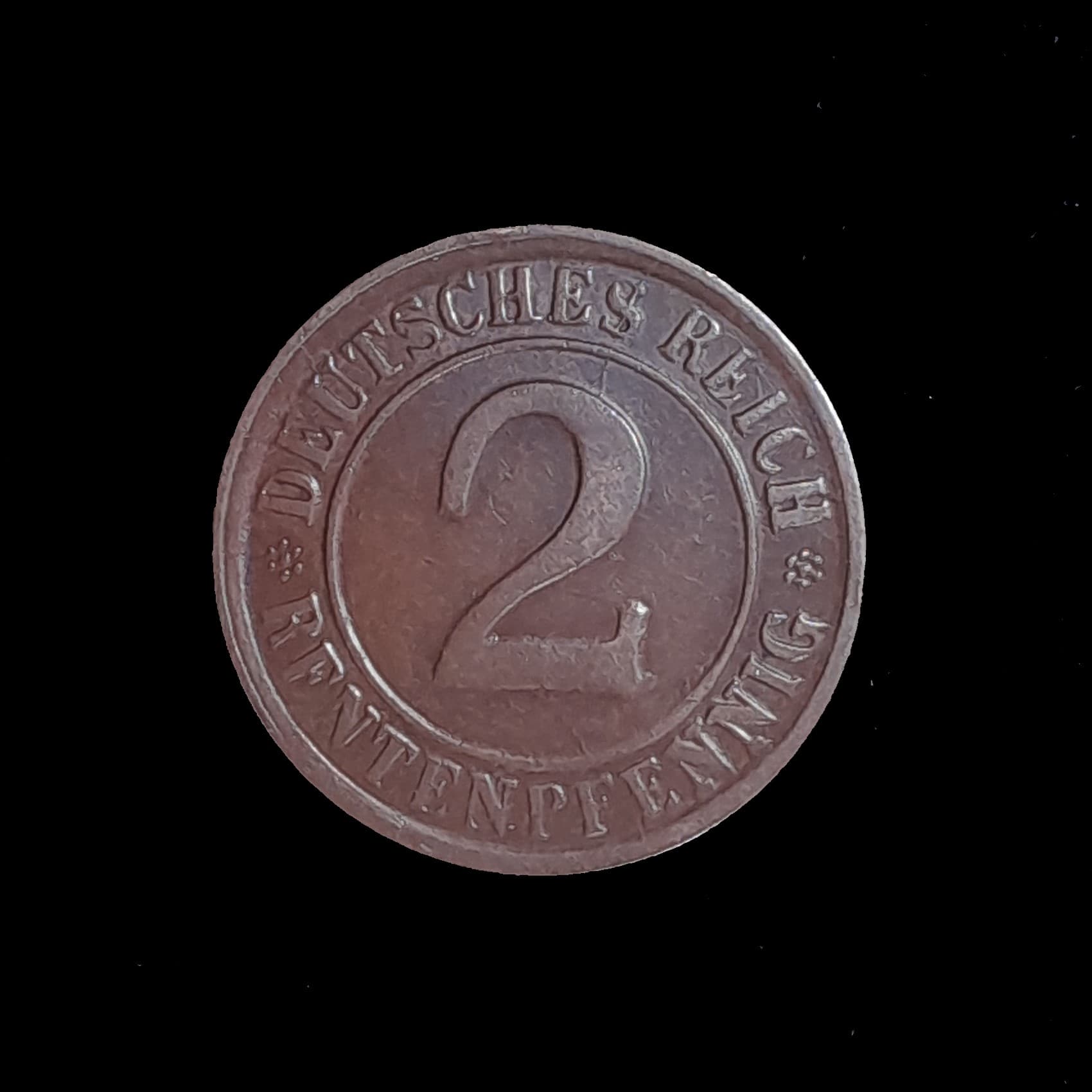 Alemania Weimar 2 Rentenpfennig 1924 G Muy Bueno KM 31