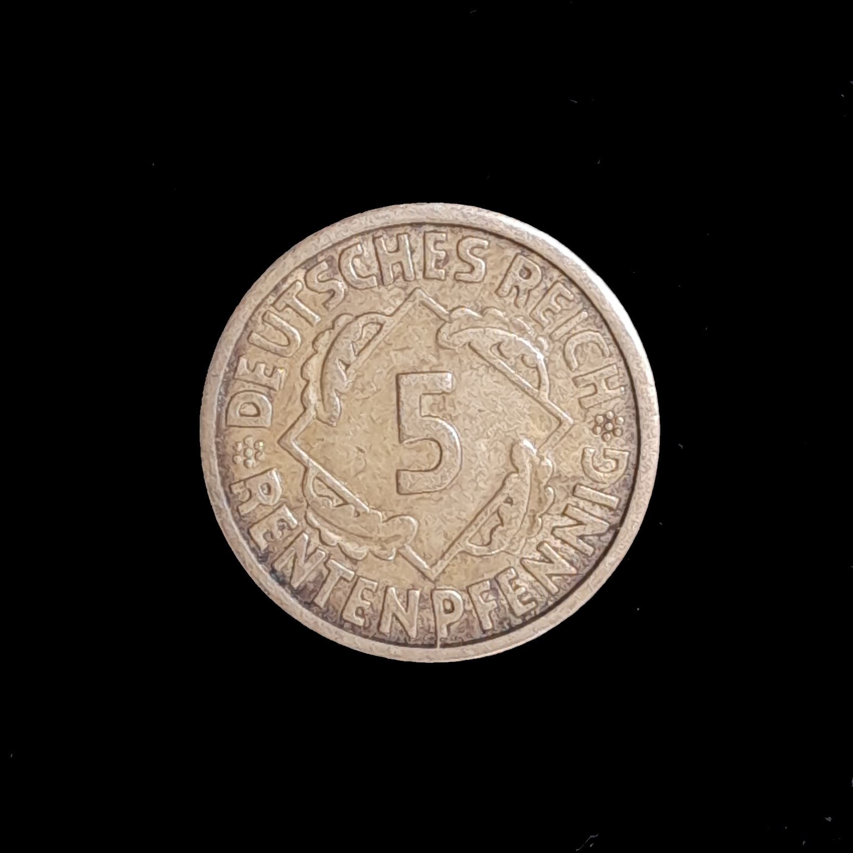 Alemania Weimar 5 Rentenpfennig 1924 A Excelente KM 32