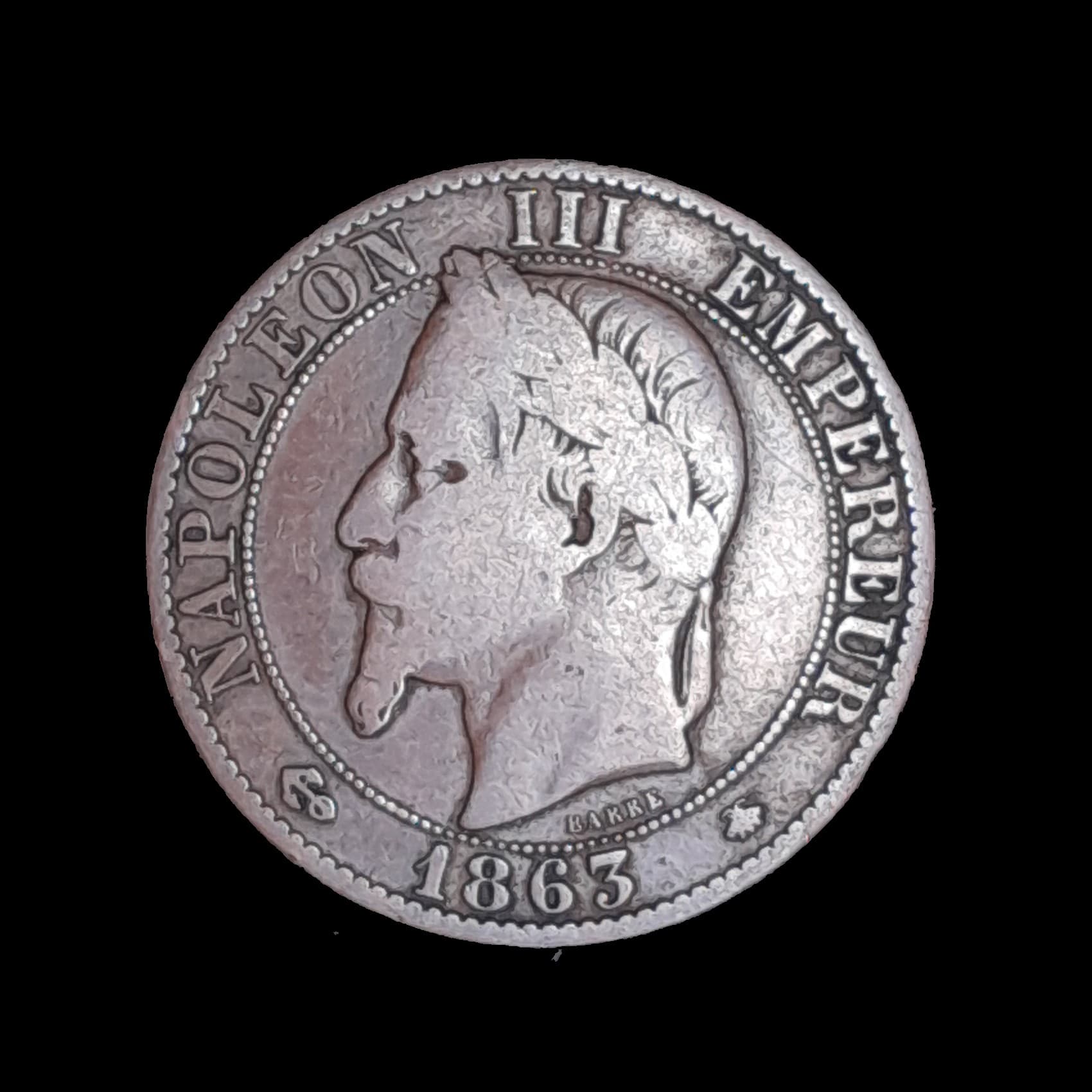 Francia 5 Centimes 1863 A MB KM 797 Napoleón III