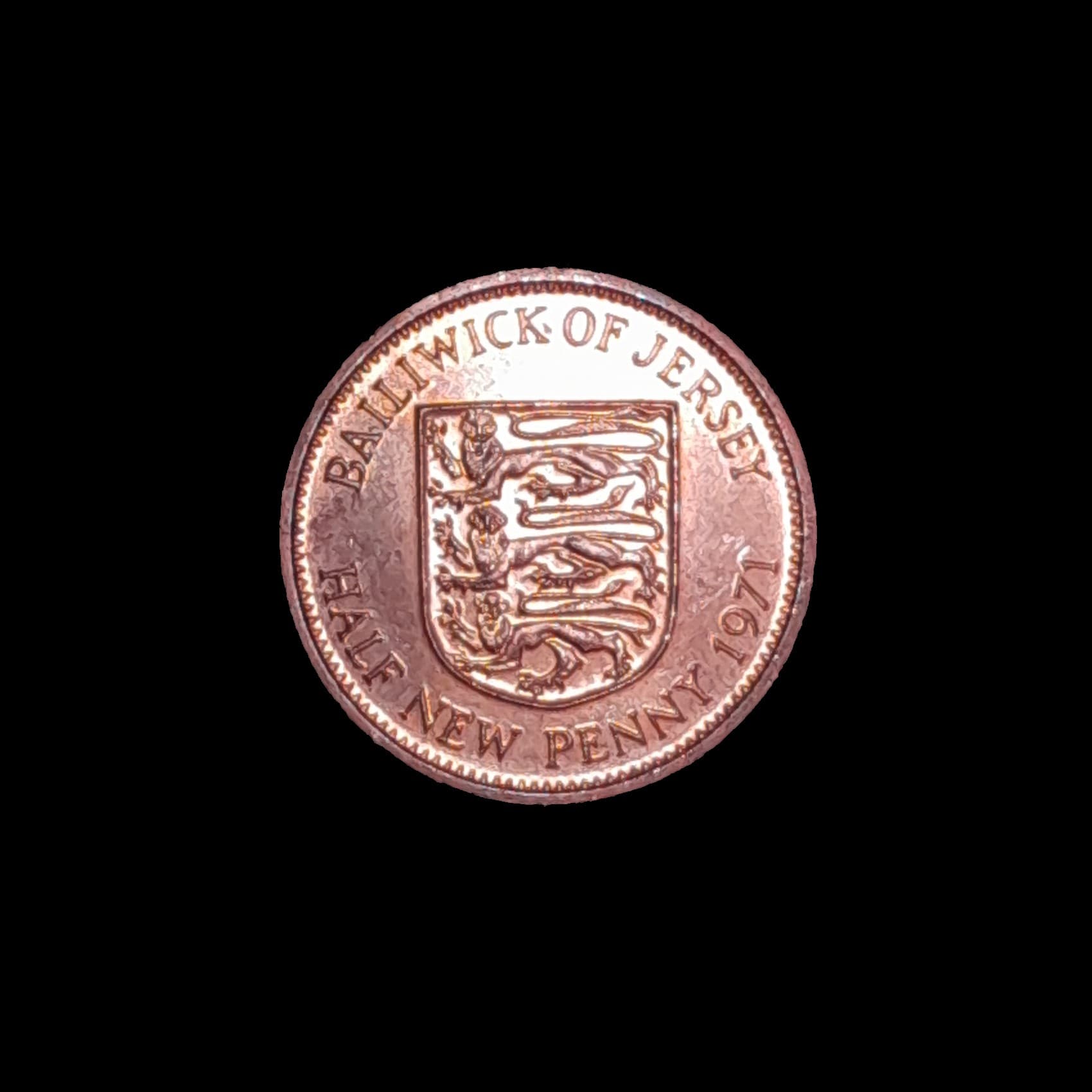 Jersery 1/2 Penny 1971 Sin Circular KM 29