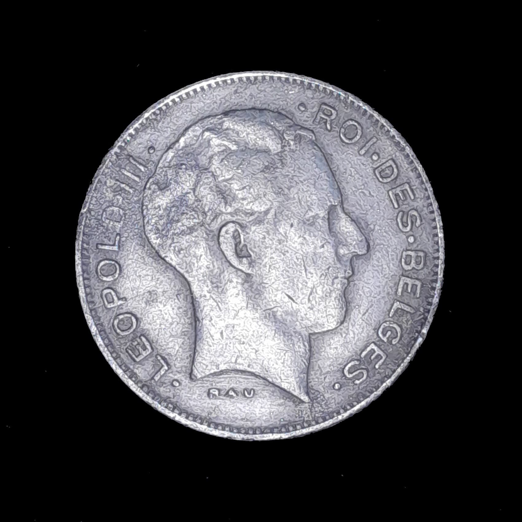 Bélgica 5 Francos 1941 Excelente KM 129 Segunda Guerra