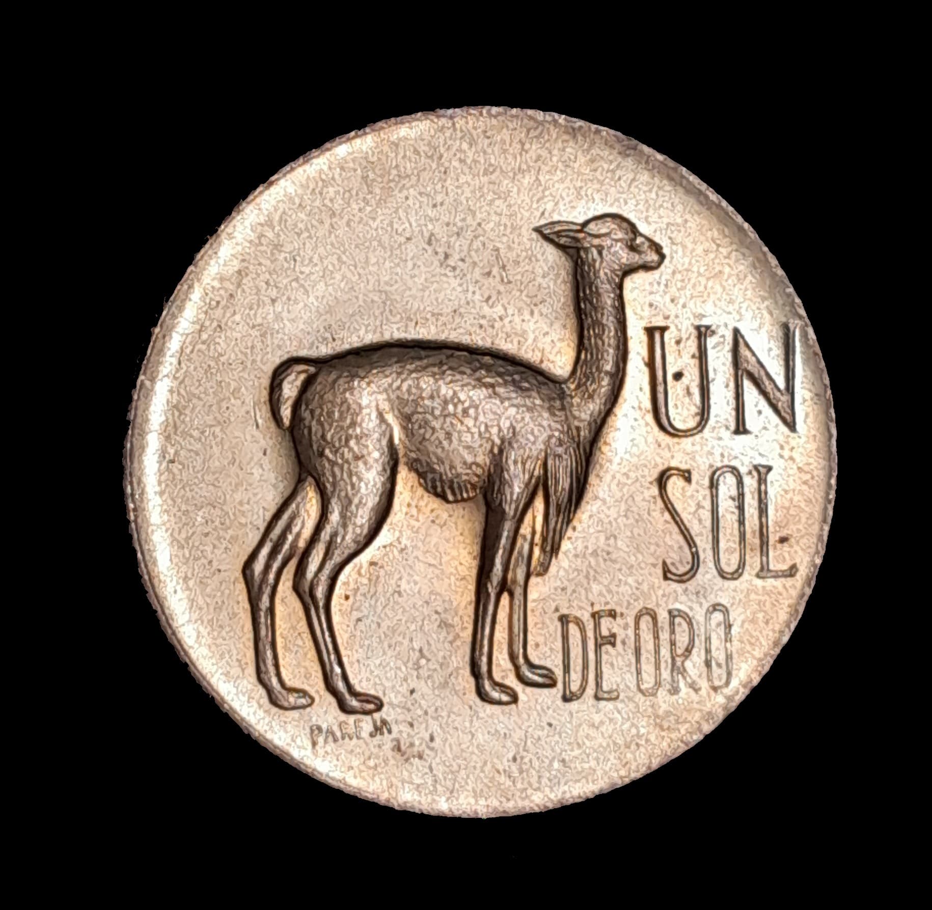 Perú 1 Sol de Oro 1968 Sin Circular KM 248 Vicuña