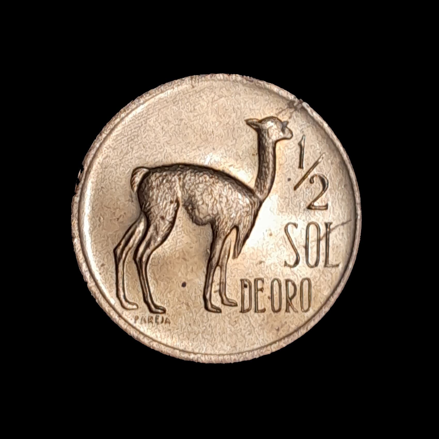 Perú 1/2 Sol de Oro 1971 Sin Circular KM 247 Vicuña