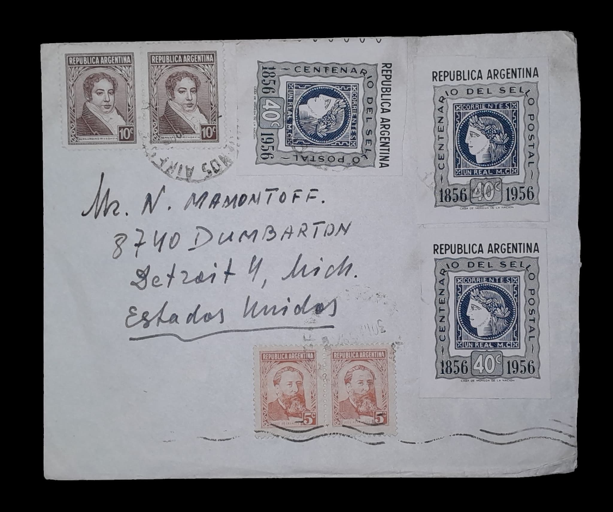 Argentina Sobre circulado a Estados Unidos 1959