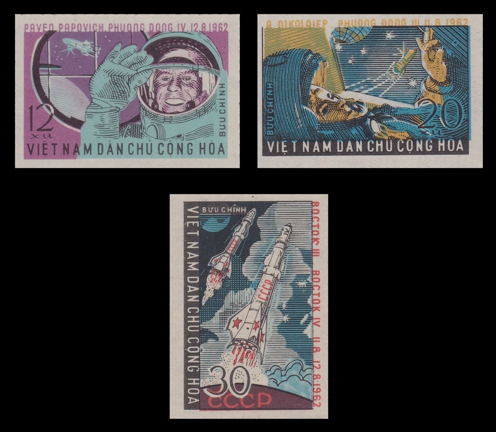 Vietnam 1962 Carrera Espacial Nv. Yv. 303/5 Sin Dentar