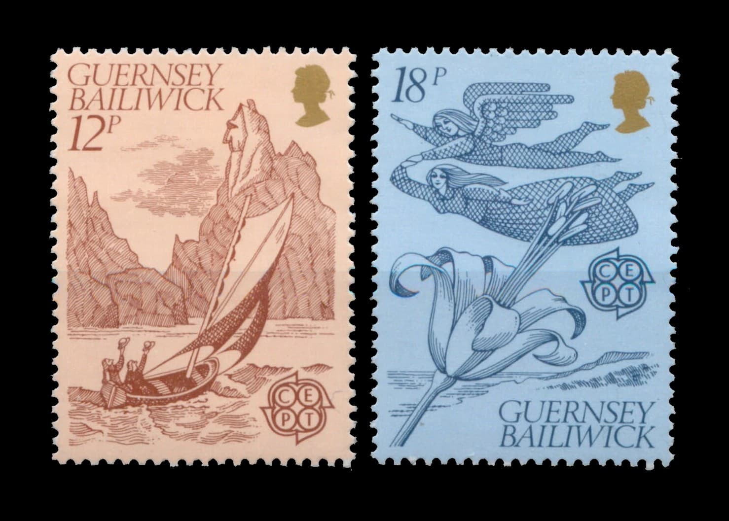 Guernsey Tema Europa 1981 Folklore Mint. Yv. 217/8
