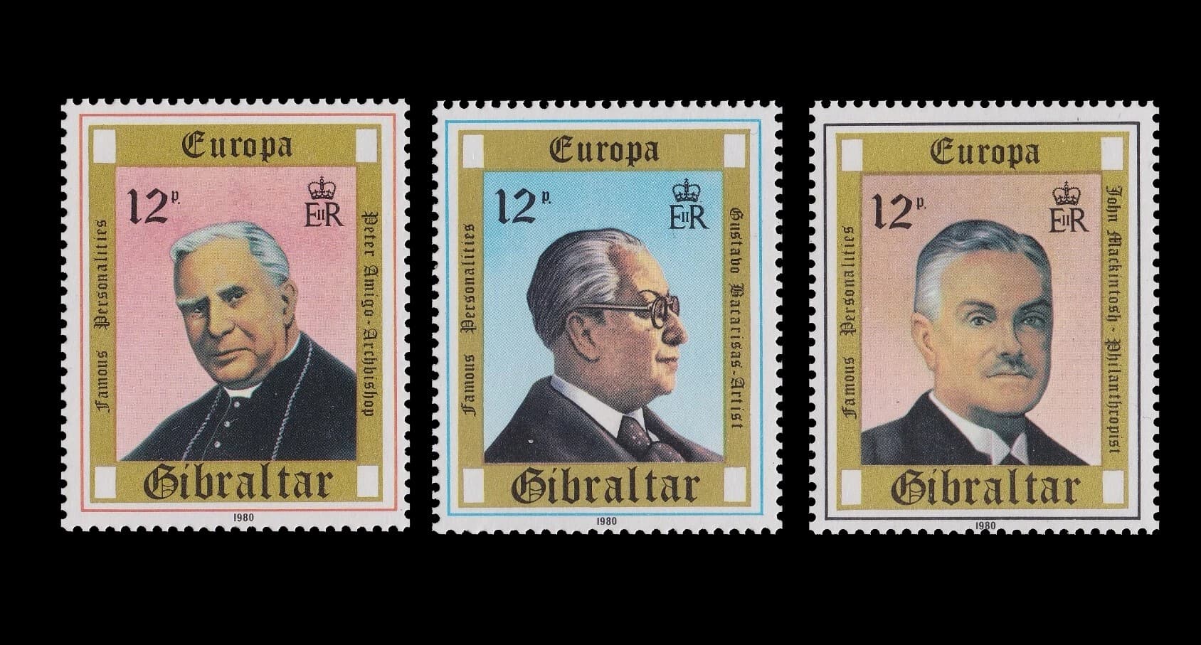 Gibraltar Tema Europa 1980 Personajes Mint. Yv. 407/9