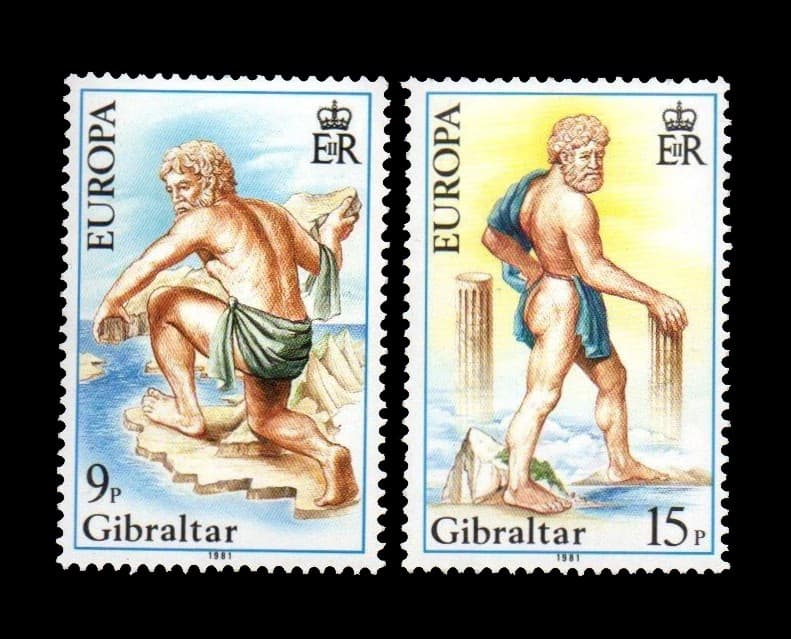 Gibraltar Tema Europa 1981 Folklore Hércules Mint. Yv. 418/9