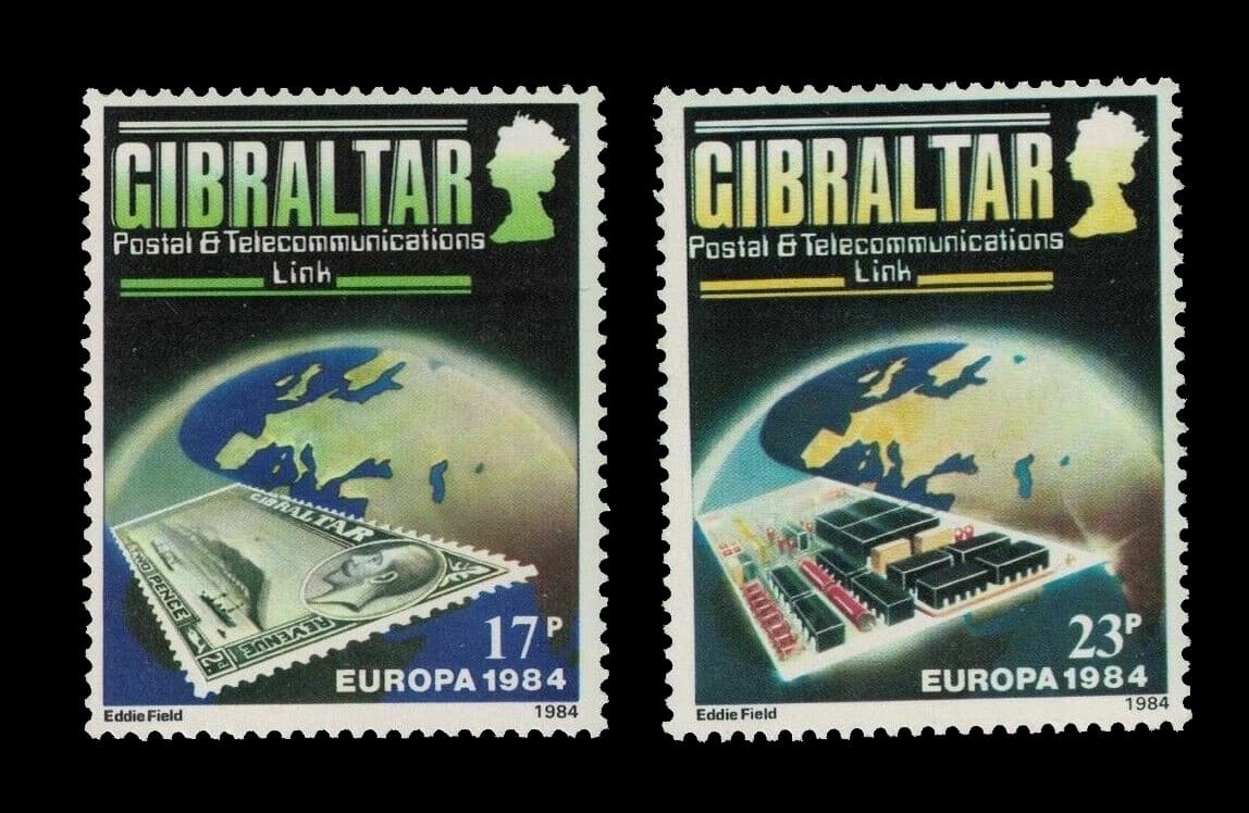 Gibraltar Tema Europa 1984 Comunicaciones Mint. Yv. 483/4