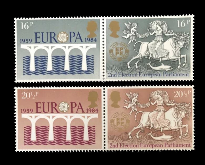 Gran Bretaña Tema Europa 1984 Mint. Yv. 1126/9