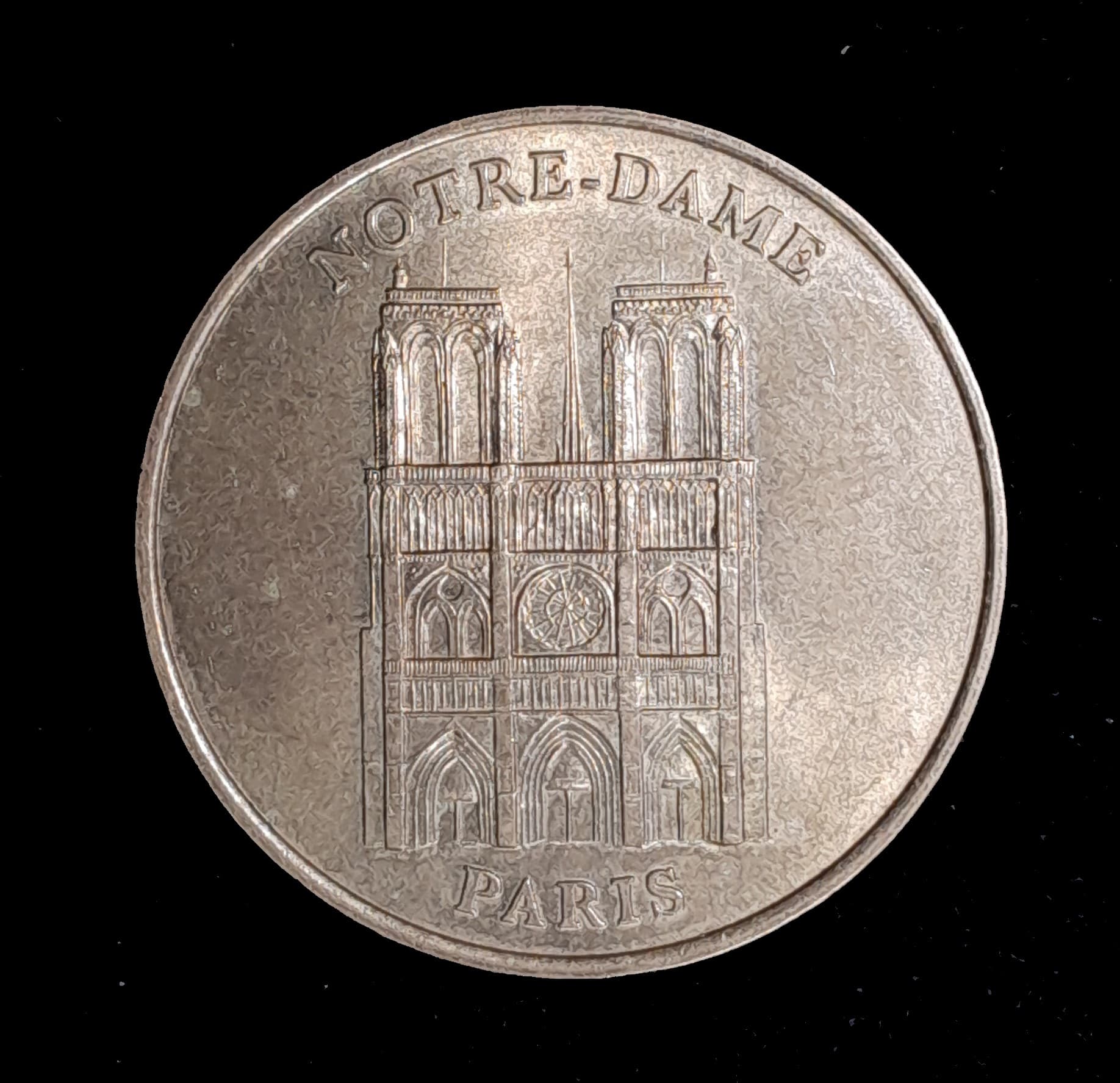Francia Medalla turística Catedral de Notre-Dame Sin Circular