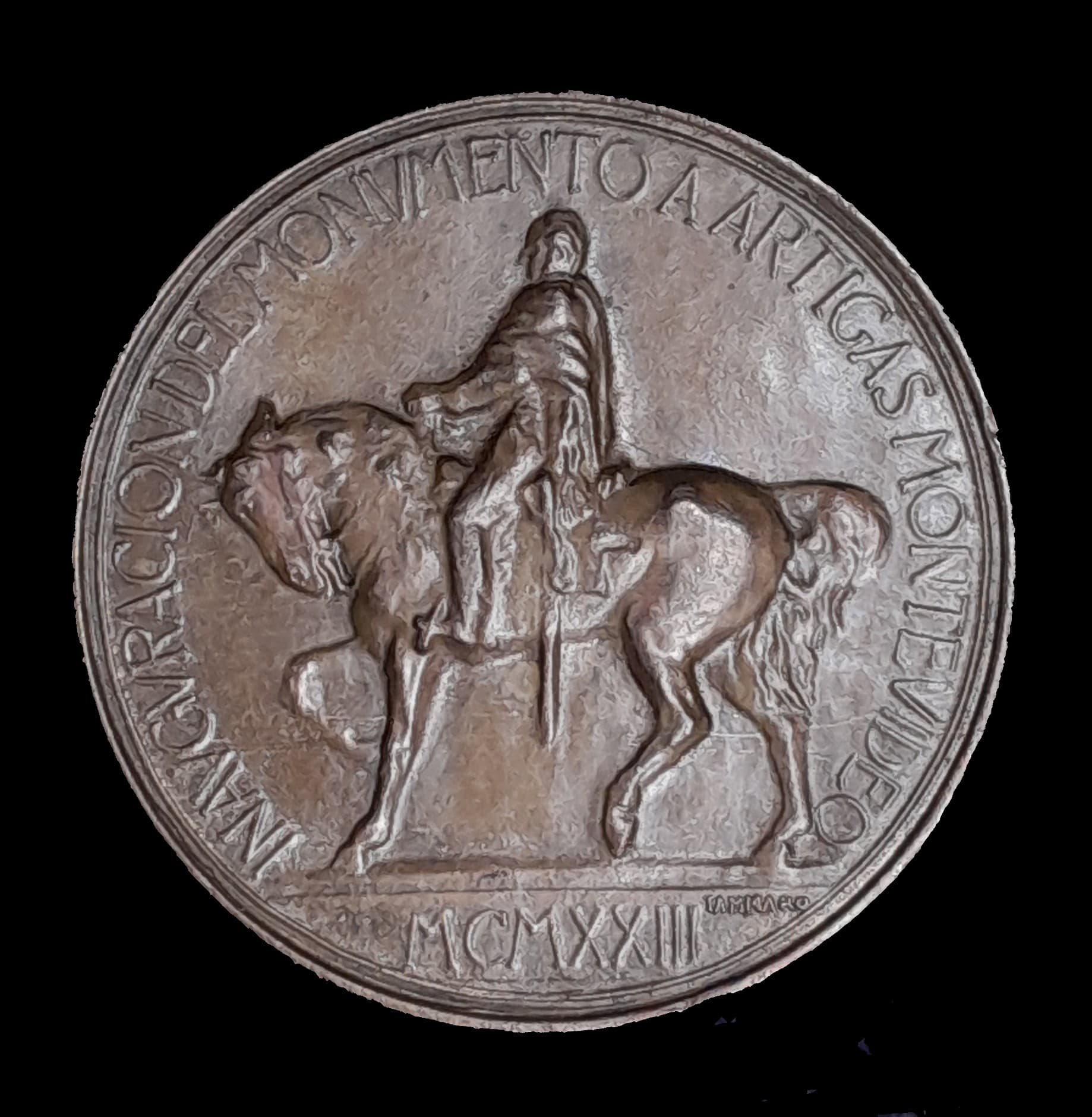 Uruguay Medalla Monumento a Artigas 1923