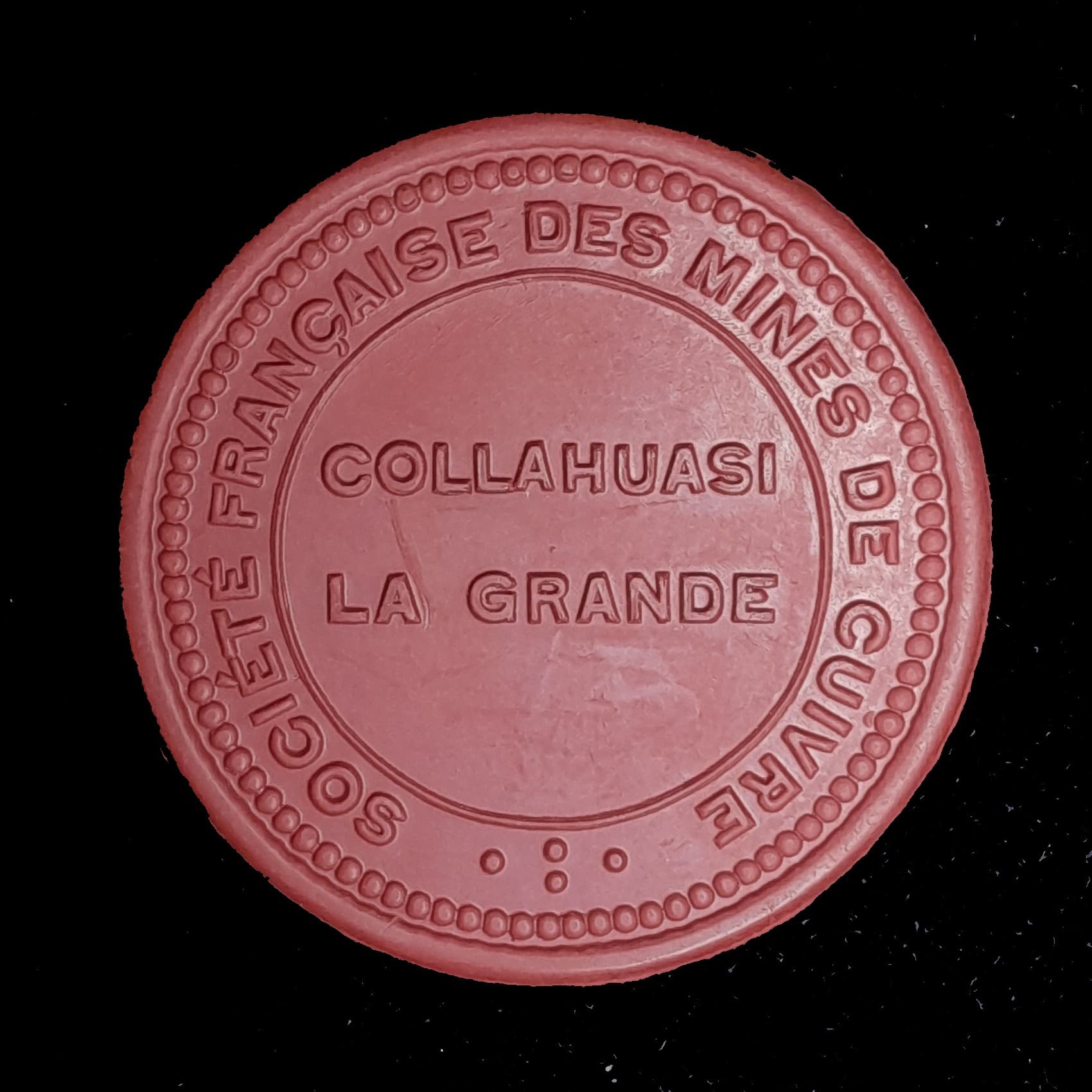 Chile Ficha Collahuasi La Grande 1 Peso Evonita roja