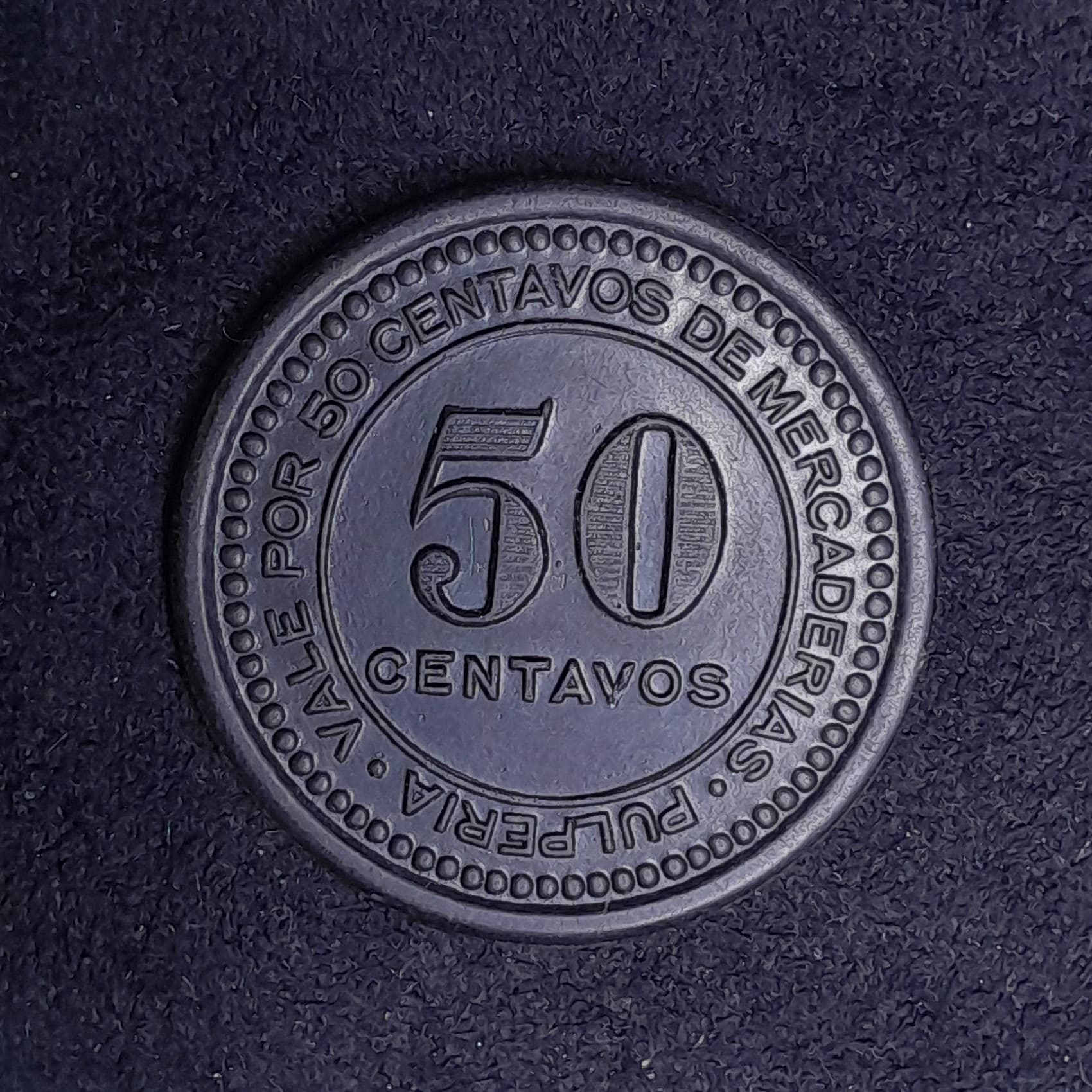 Chile Ficha Collahuasi La Grande 50 Centavos Evonita negra