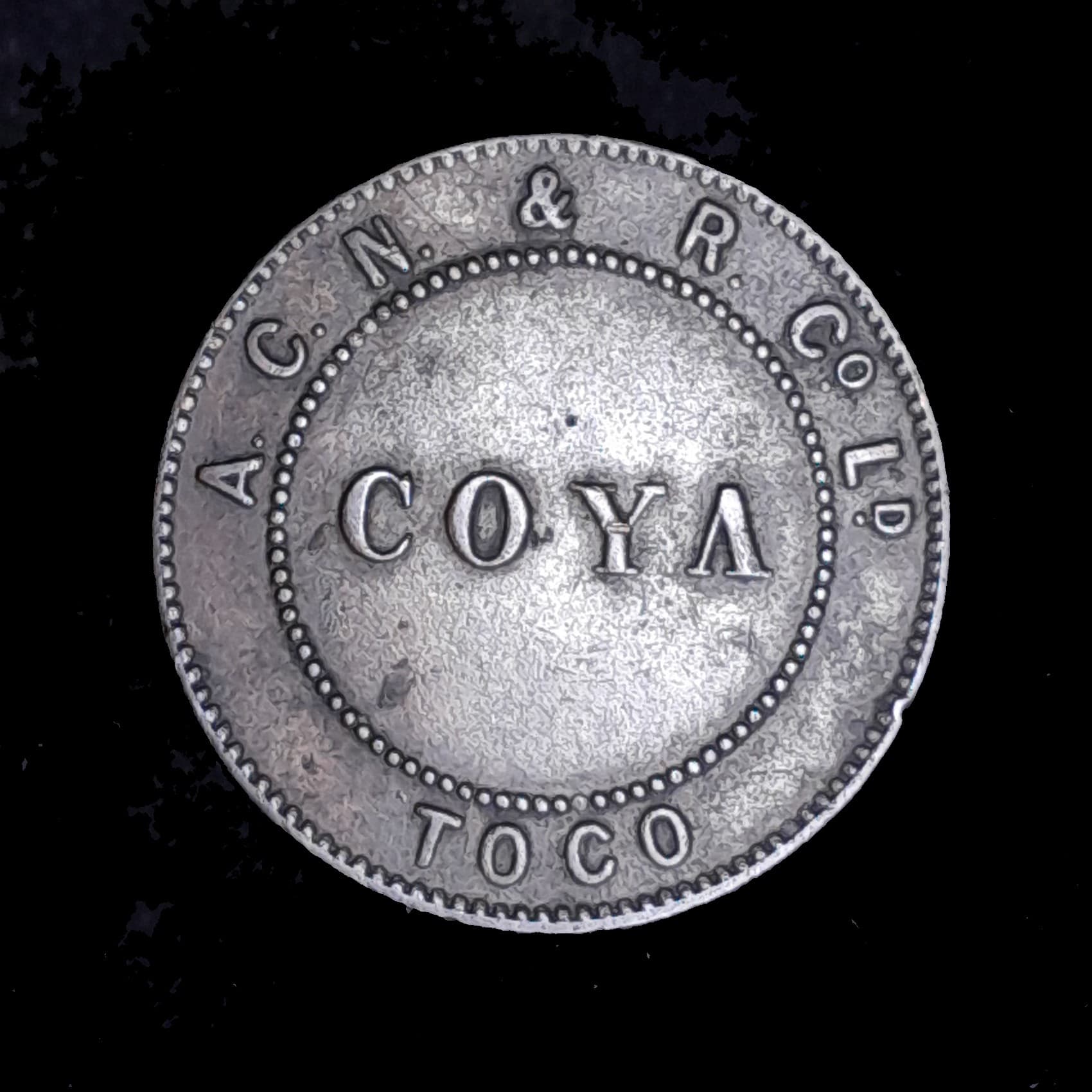 Chile Ficha Compañía Salitrera y de Trenes Oficina Coya 10 Centavos
