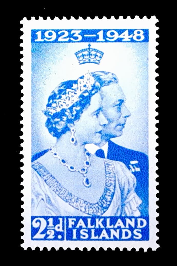 Islas Malvinas 1948 Bodas de Plata Reales Nv. C/g Yv. 95